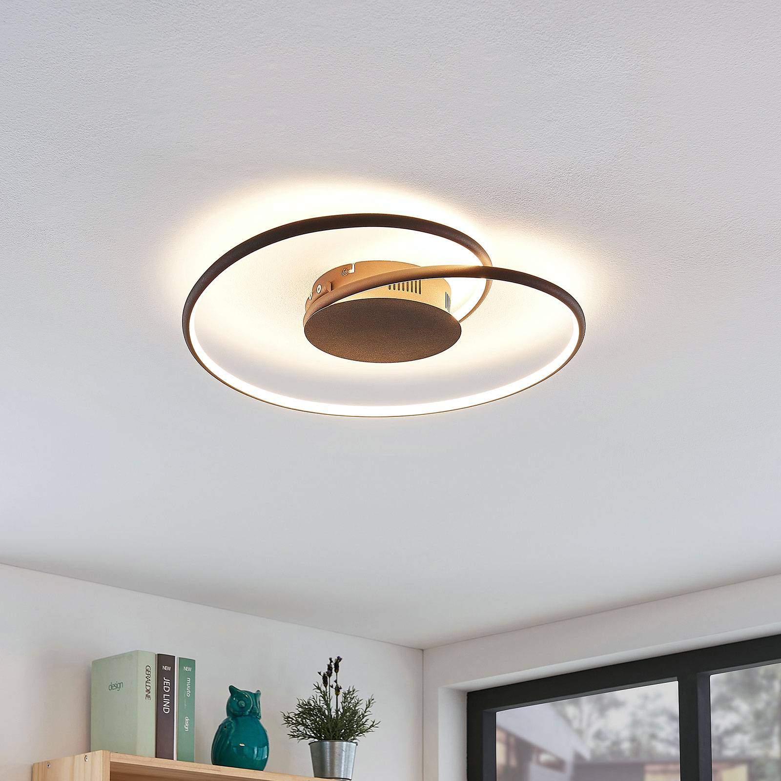 Lindby Joline LED mennyezeti lámpa, rozsda, 45 cm
