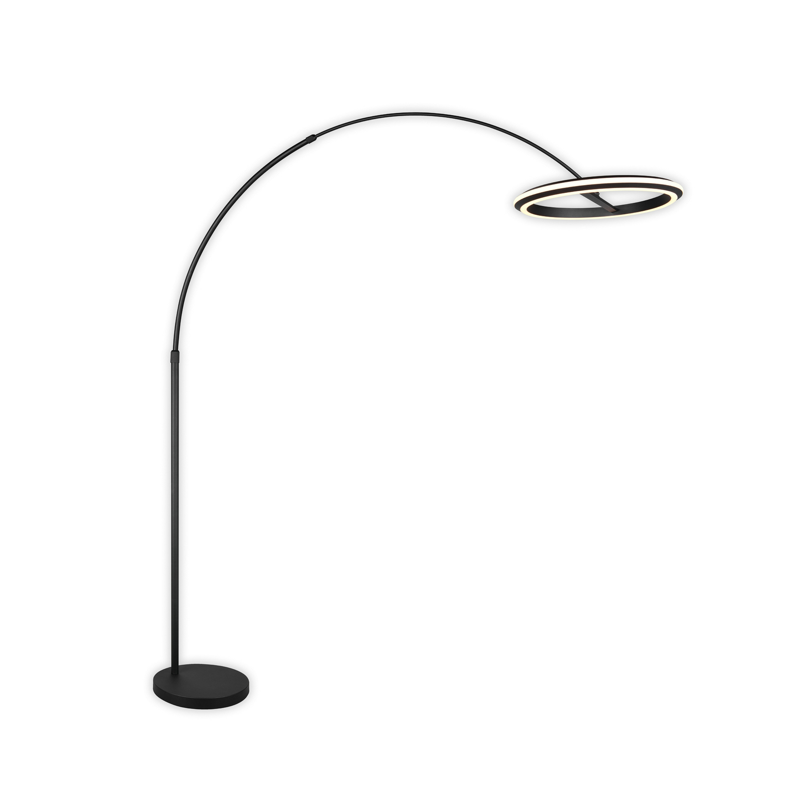 Lampadaire LED Amador, noir, hauteur 205 cm Métal