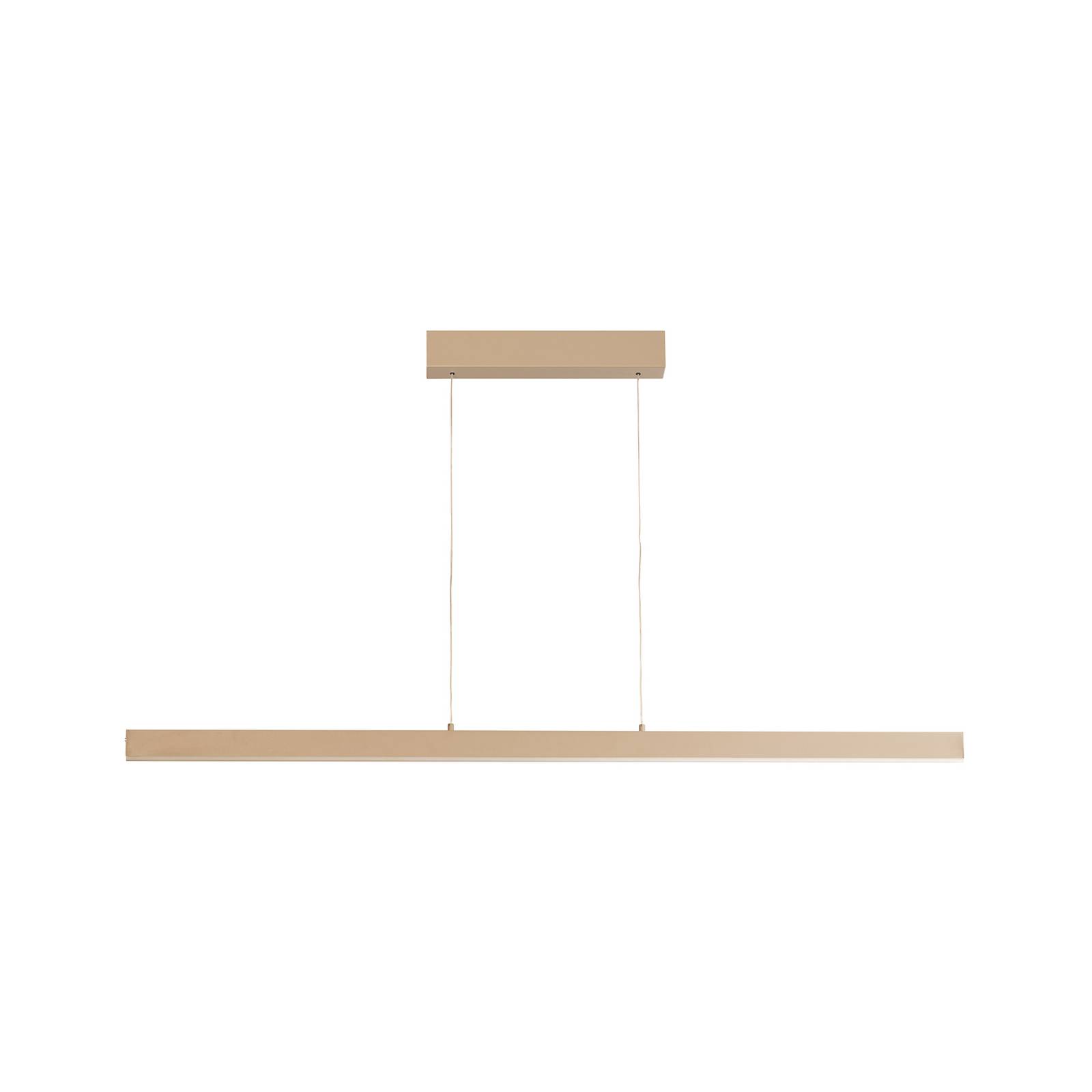 LED-Hängelampe Silvano, sand, Länge 115 cm, CCT, Touchdimmer