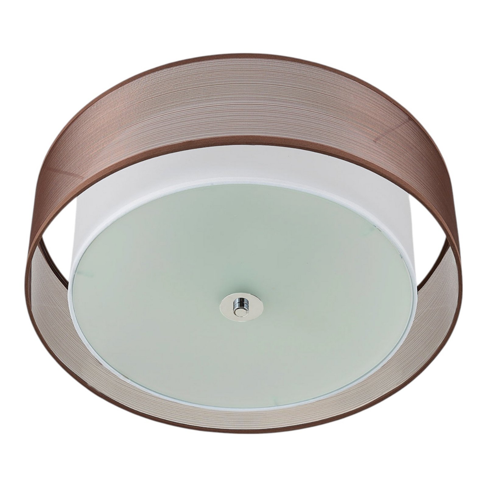 Tobia Ceiling Lamp Brown/White/Chrome - Lindby
