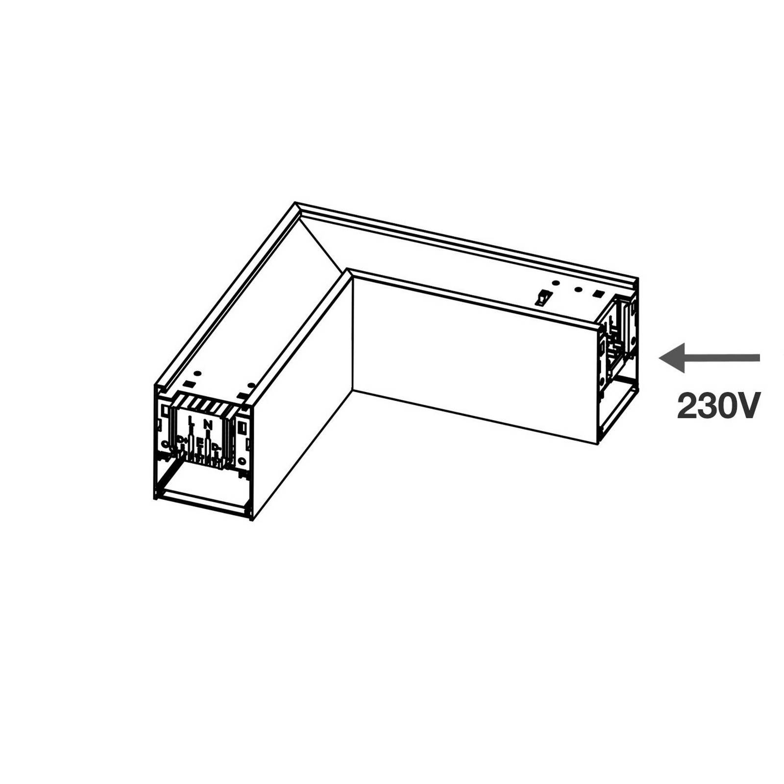 SLC LED-Eckmodul Click L, AC, Anschluss rechts, schwarz