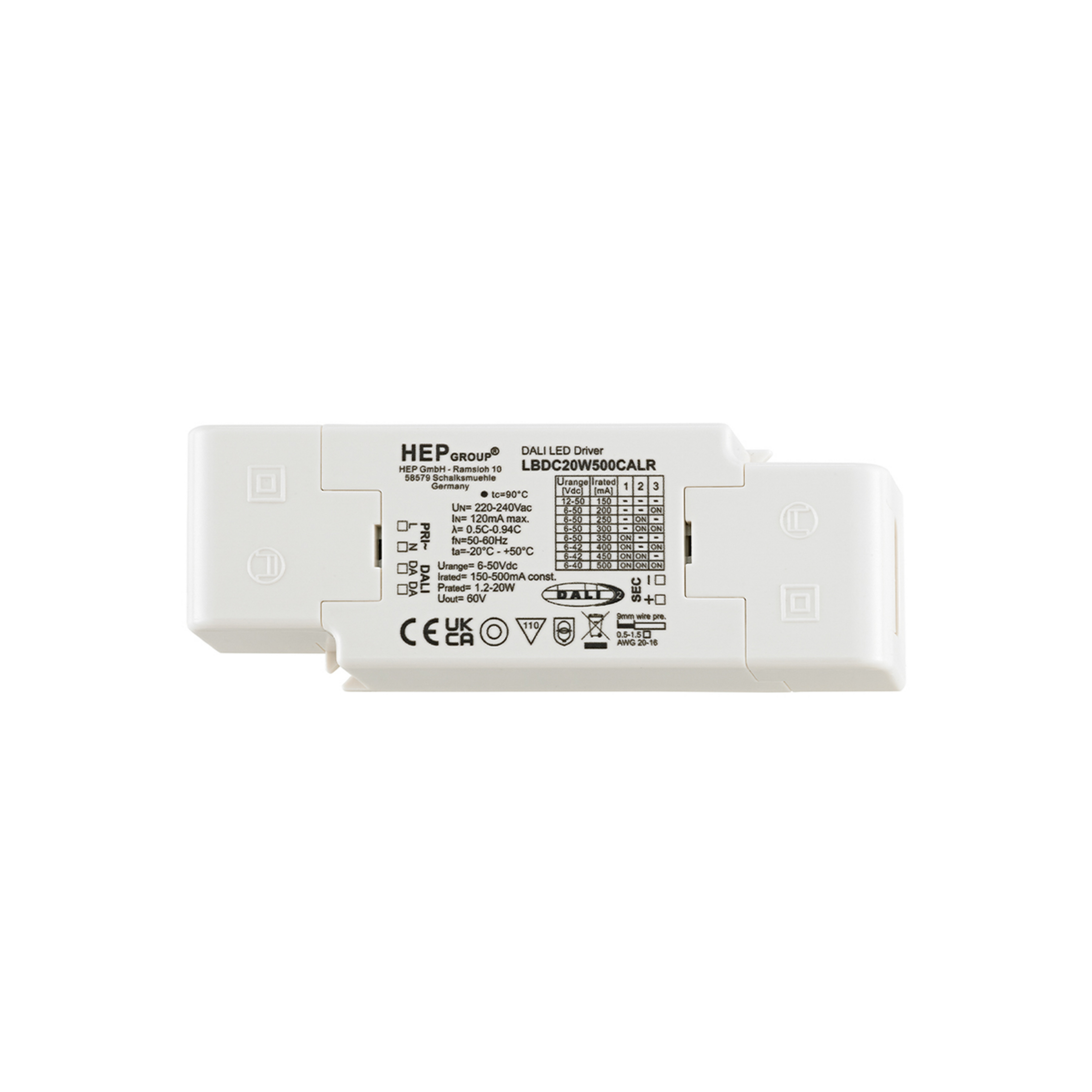 Nivo DALI Led vezérlő, 20 W, CC 150–500 mA, 6–50 VDC – Sigor