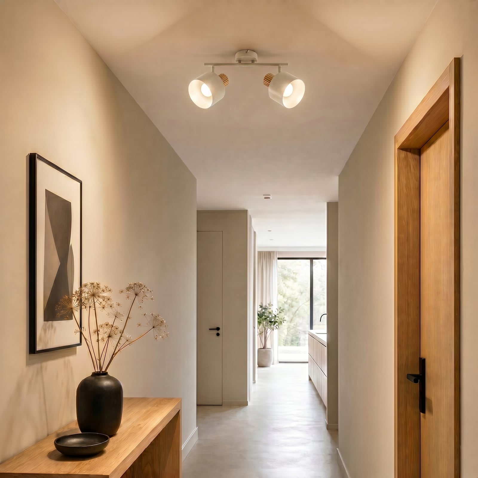 Lenja loftspot, E14, beige, 2 lyskilder, metal – Lindby Lenja loftspot, E14, beige, 2 lyskilder, metal – Lindby
