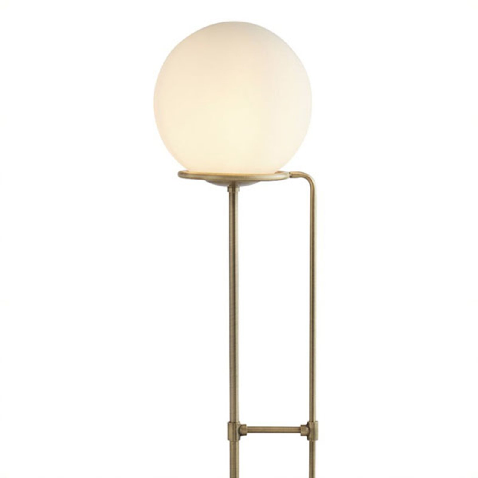Lampa podłogowa Sphere z mosiądzu, szklana kula