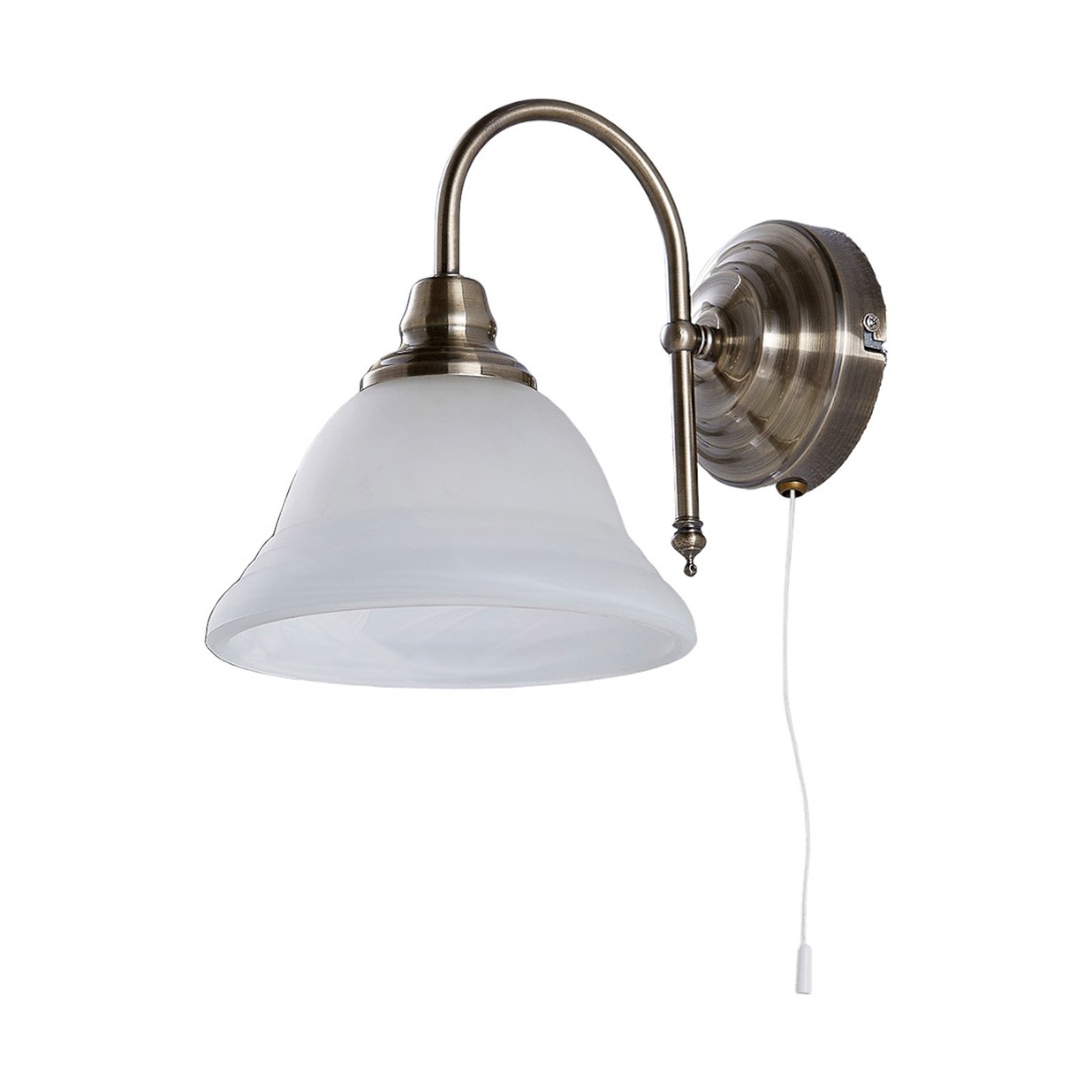 Hanna Vegglampe Antique Brass/Opal - Lindby