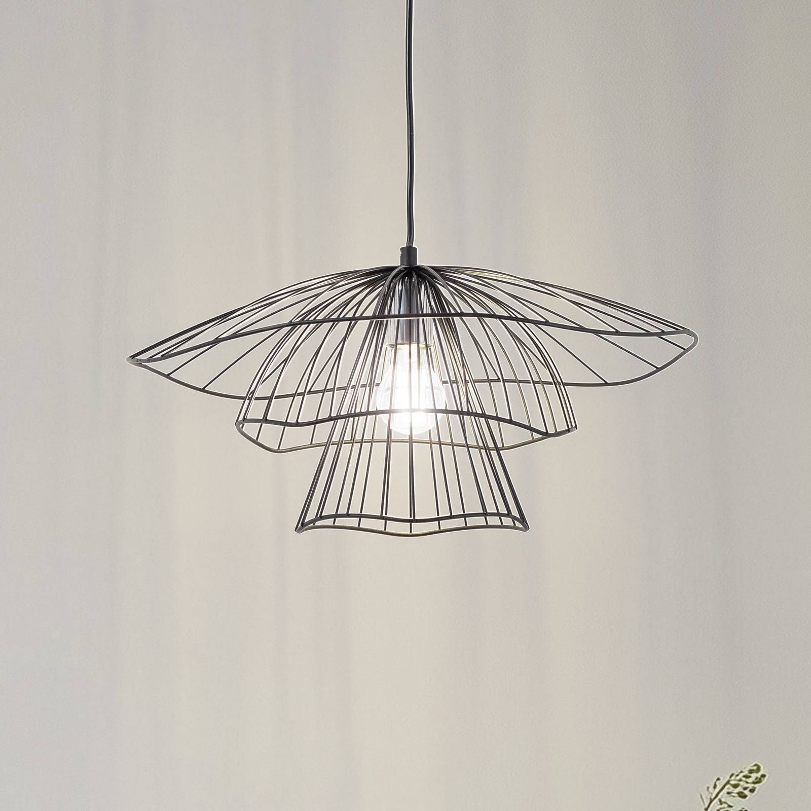 Lampa wisząca Tel 6504, czarna, żelazo, Ø 50 cm