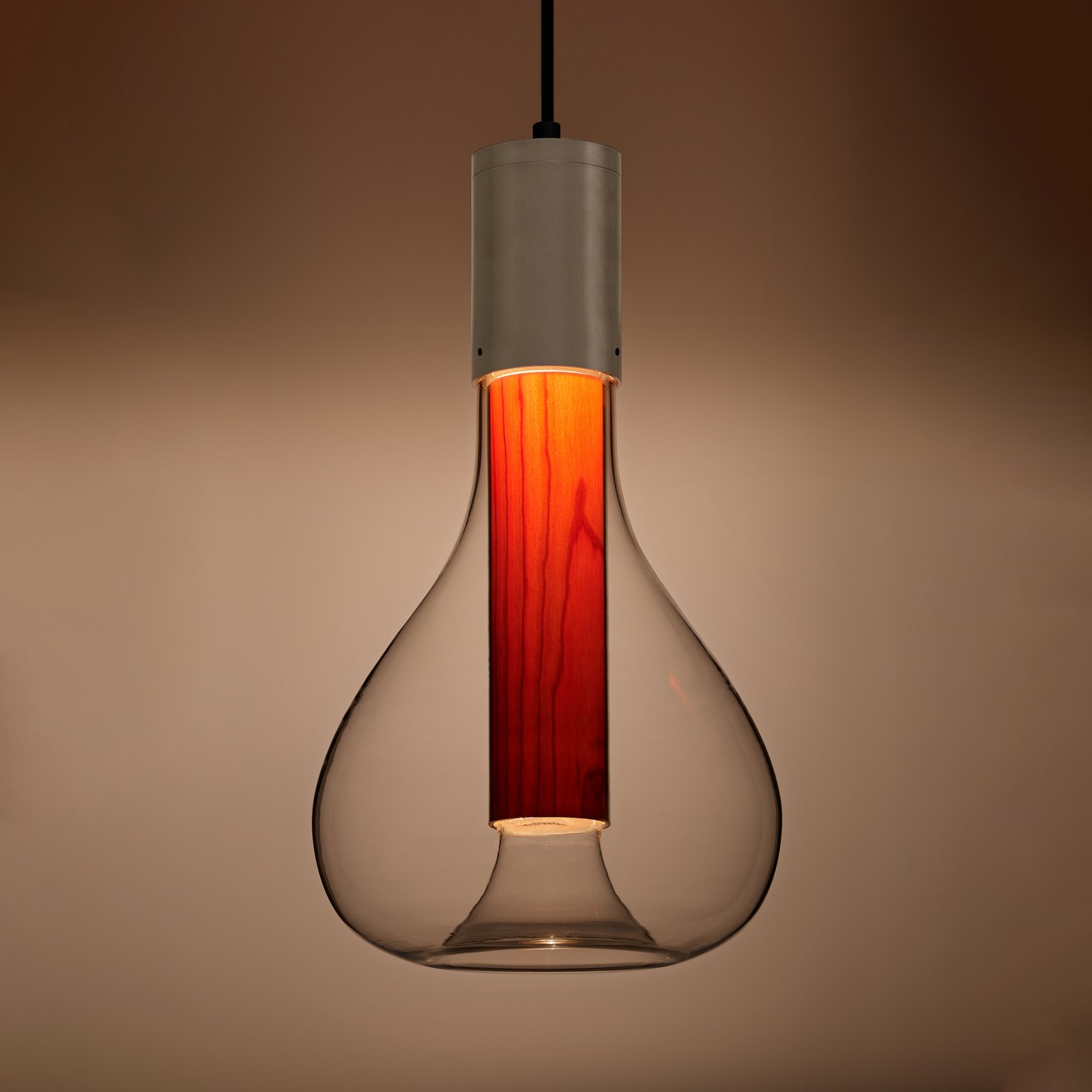 LZF Eris LED-Pendelleuchte Glasschirm, aluminium