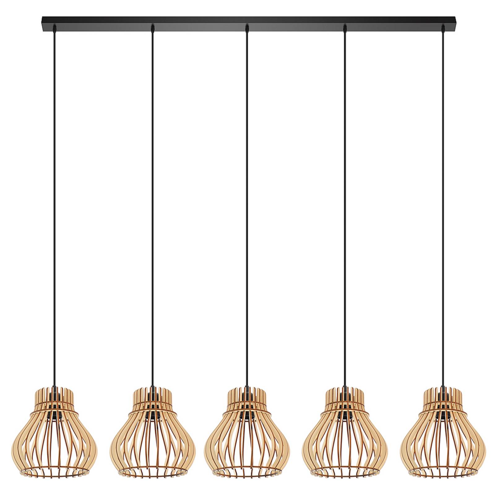 Euluna Wooden Pendant Light - Living / Dining Room - Hanging Light - dimmable - Brown