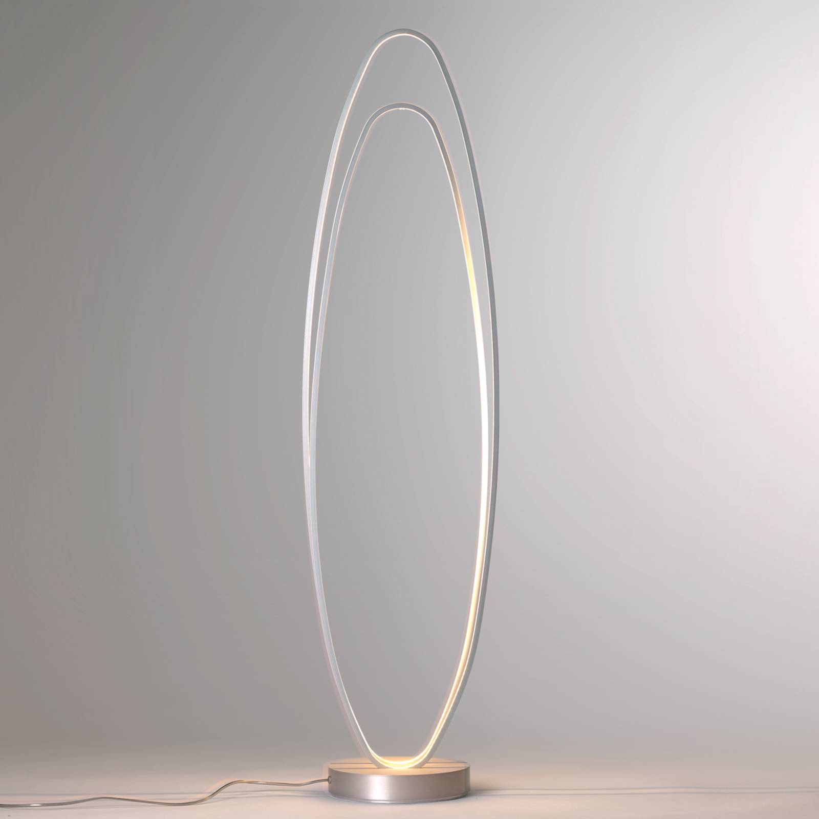 Bopp Flair - ellipsenförmige LED-Stehleuchte, alu