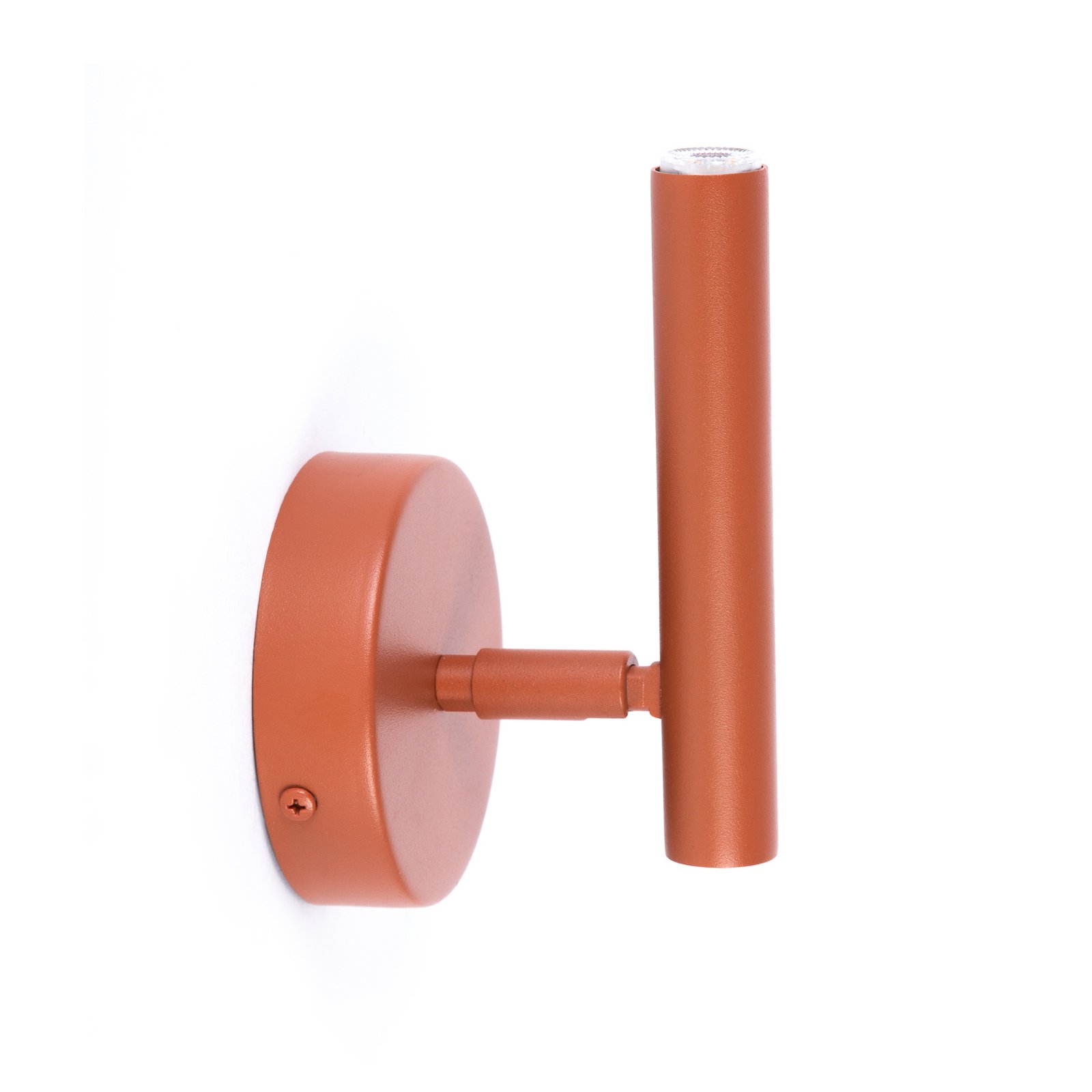 Sopel wall light, brick red, 1-bulb, steel, height 15 cm