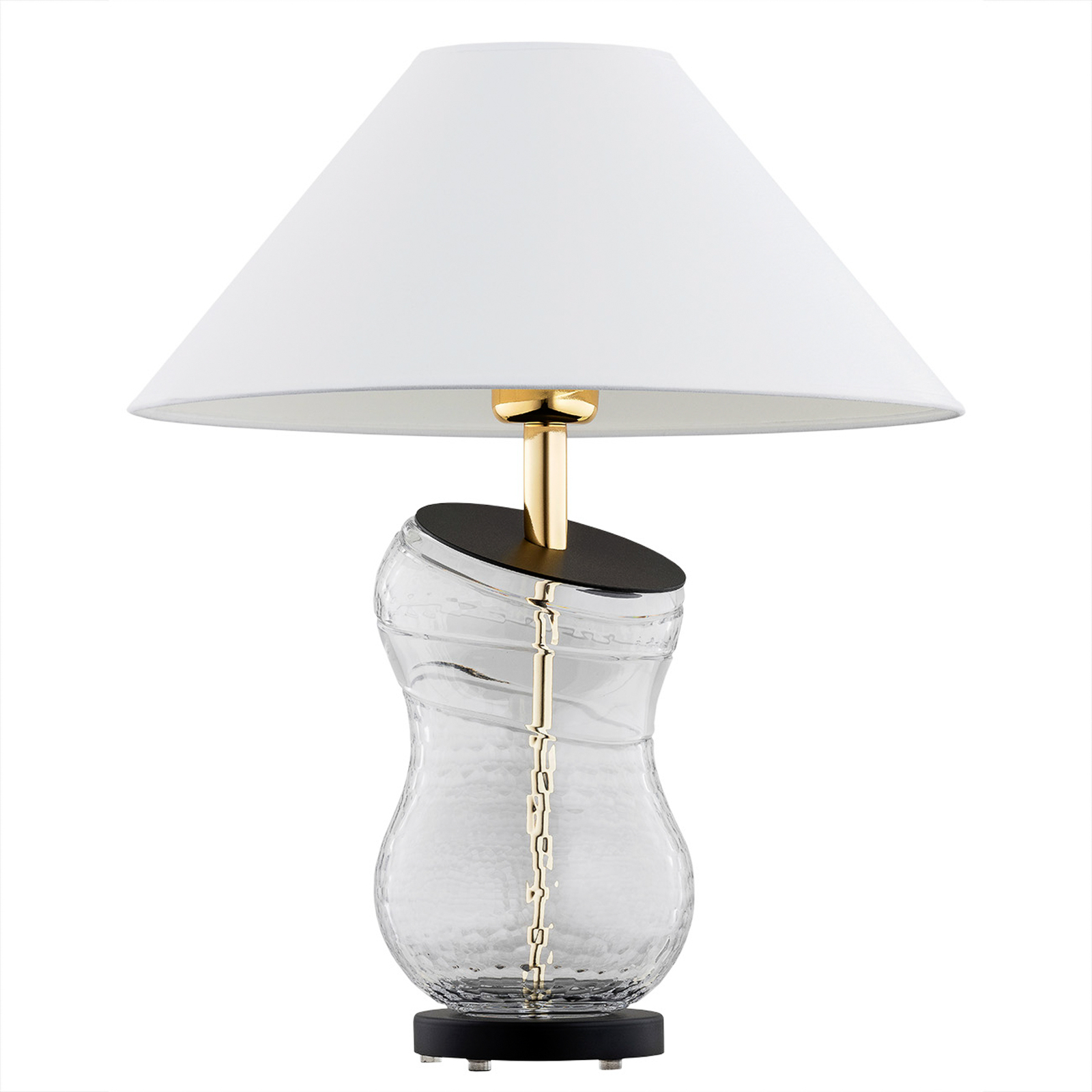 Tischlampe Veneto mit Textilschirm in Weiß