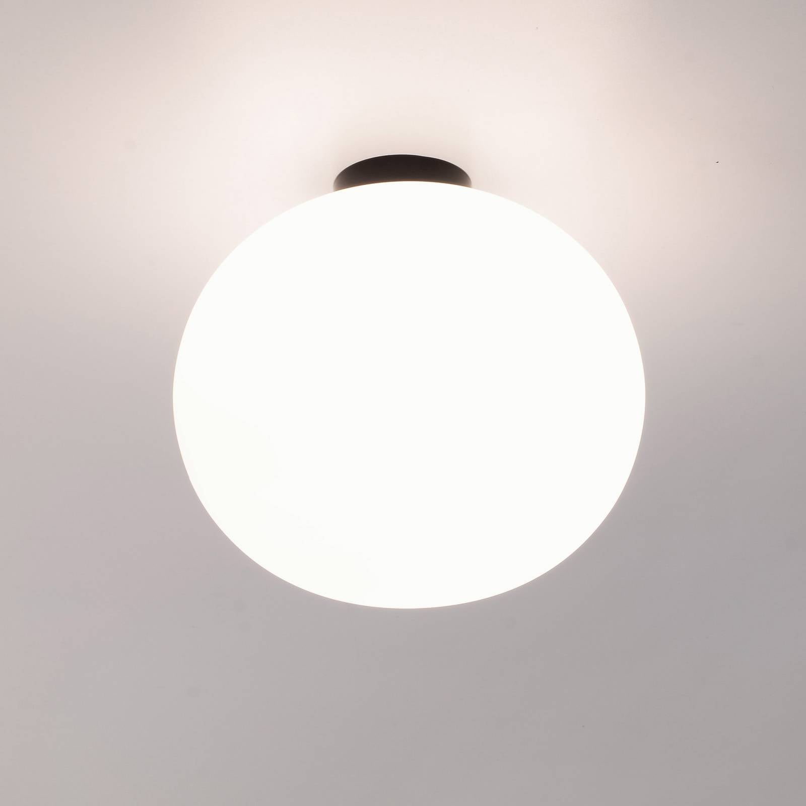 Casablanca loftlampe Acai, hvid/sort, glas, 26 cm, E27