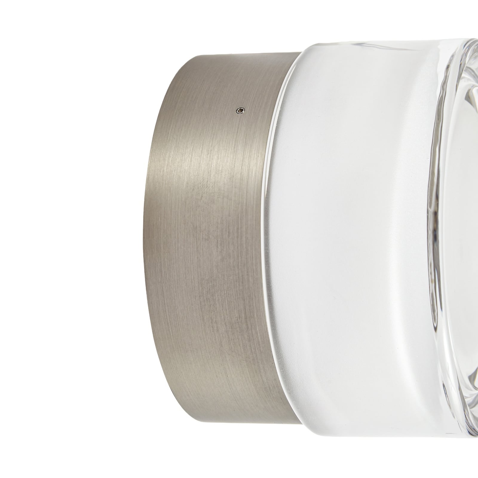 Lucande LED-vegglampe Somber, nikkel/klar, Ø 12,5 cm, IP44 Lucande LED-vegglampe Somber, nikkel/klar, Ø 12,5 cm, IP44