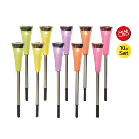LED-Deko-Solarleuchte 4180702 bunt Erdspieß 10er