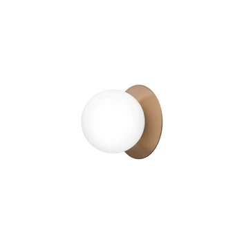 Liila 1 aplique de pared, IP44, Ø 16,5 cm, bronce/ópalo - Nuura