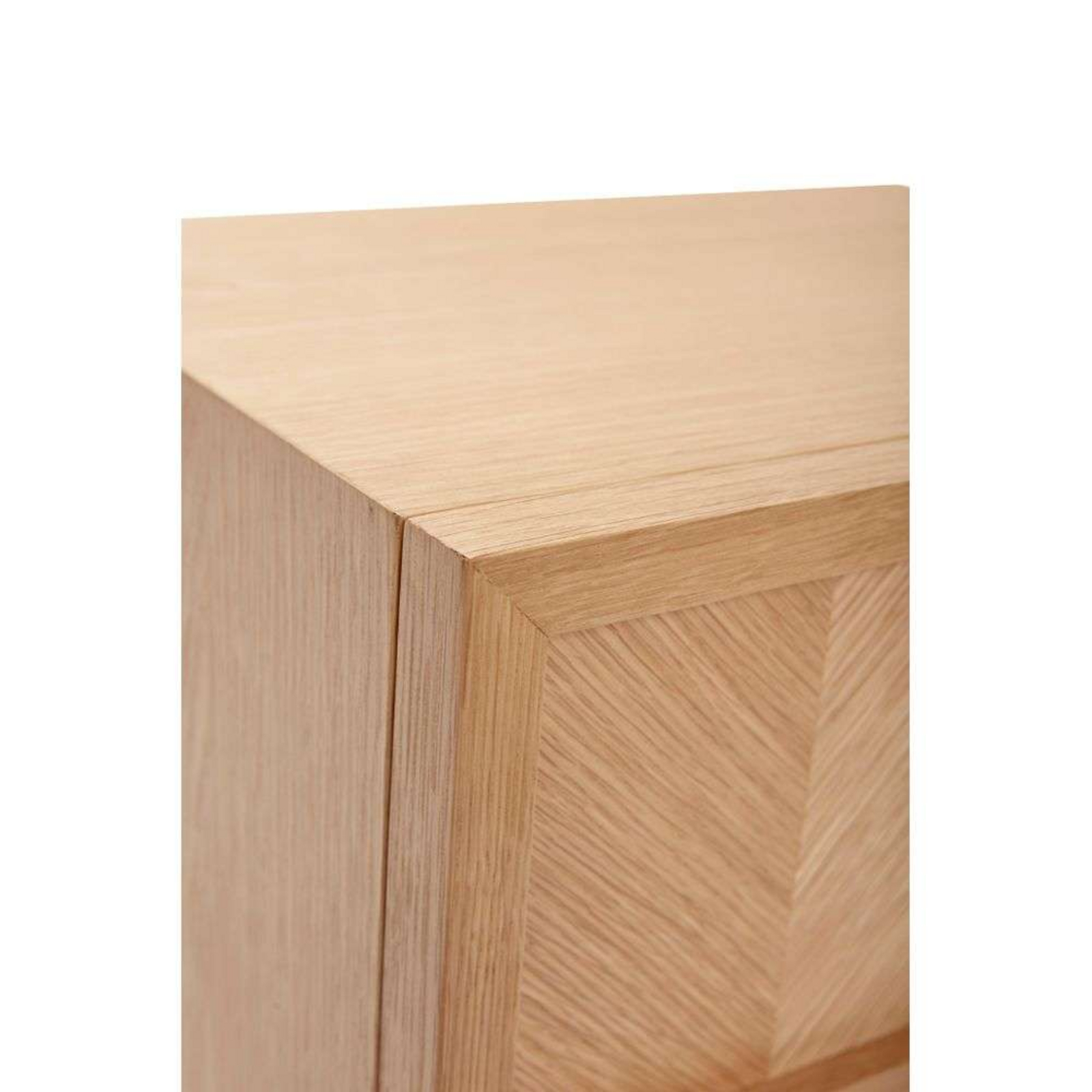 Herringbone Bed Side Table Natural - Hübsch