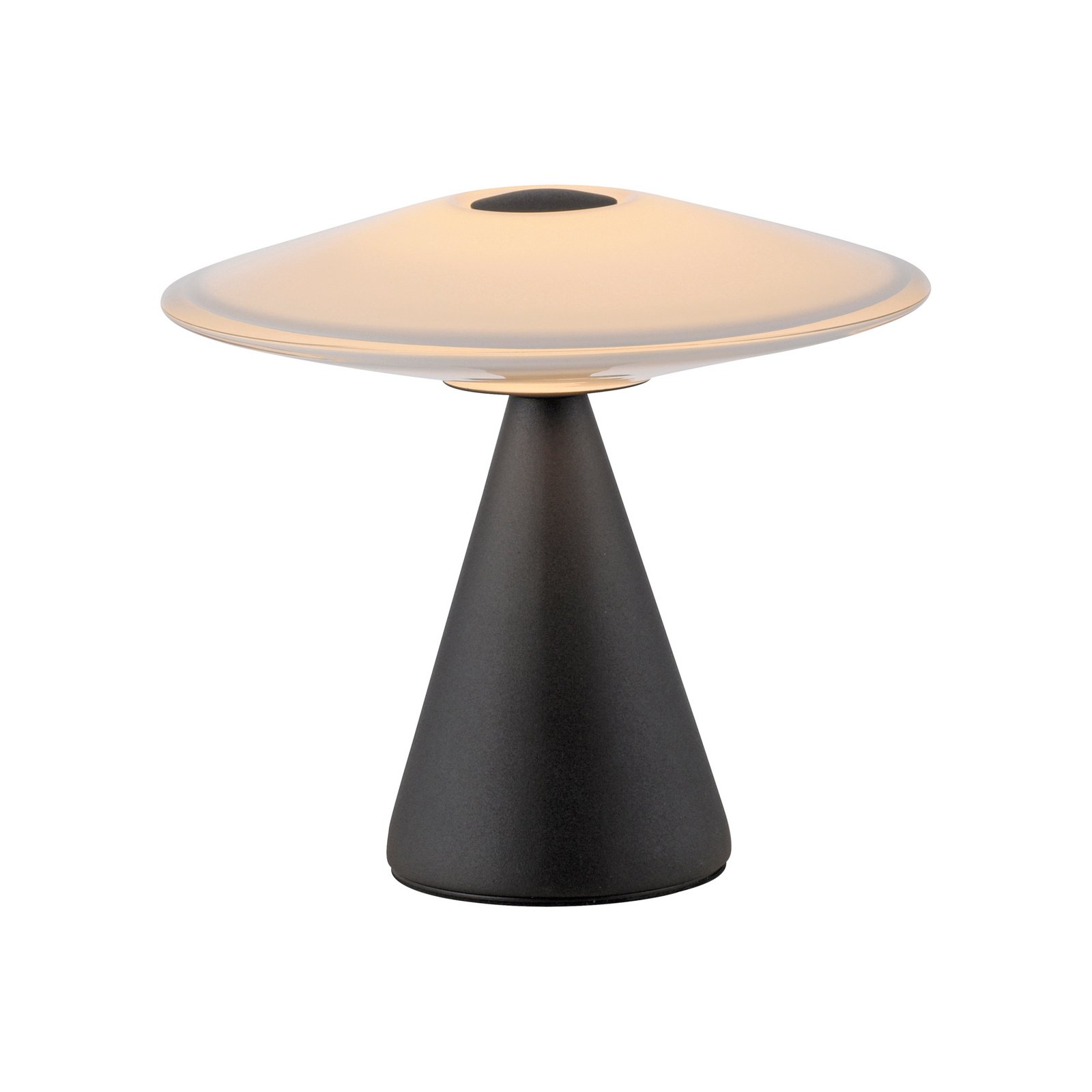 Paul Neuhaus LED-Tischlampe Elipsa, weiß/schwarz, dimmbar