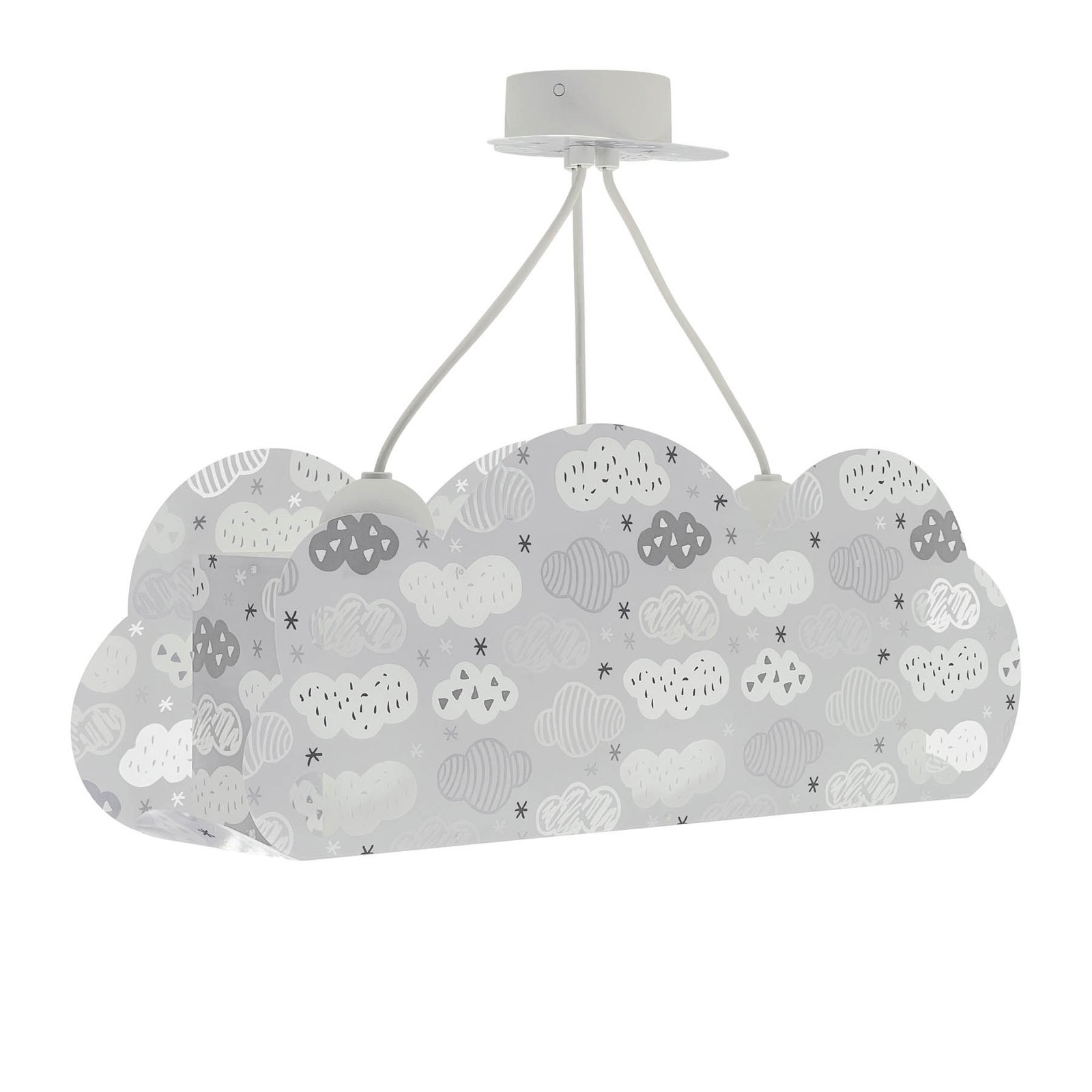 Dalber Lámpara colgante Cloud Grey en forma de nube, gris