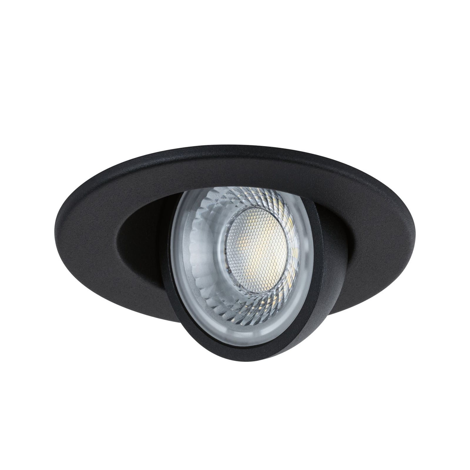 Foco empotrable Paulmann Zina, negro, 9 cm, IP65, orientable, atenuable por CCT