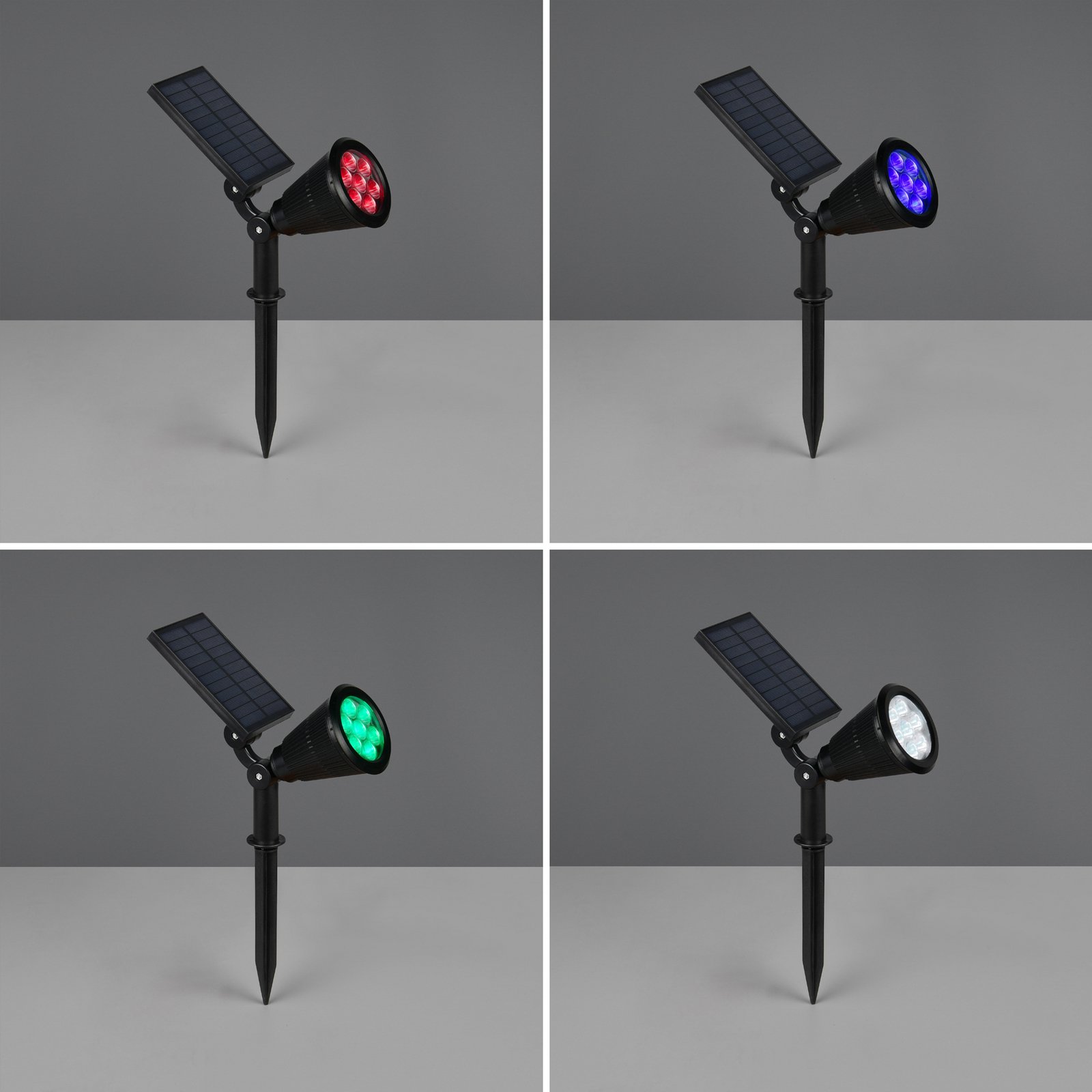 LED-Solar-Strahler Festival, schwarz matt, RGB, Sensor