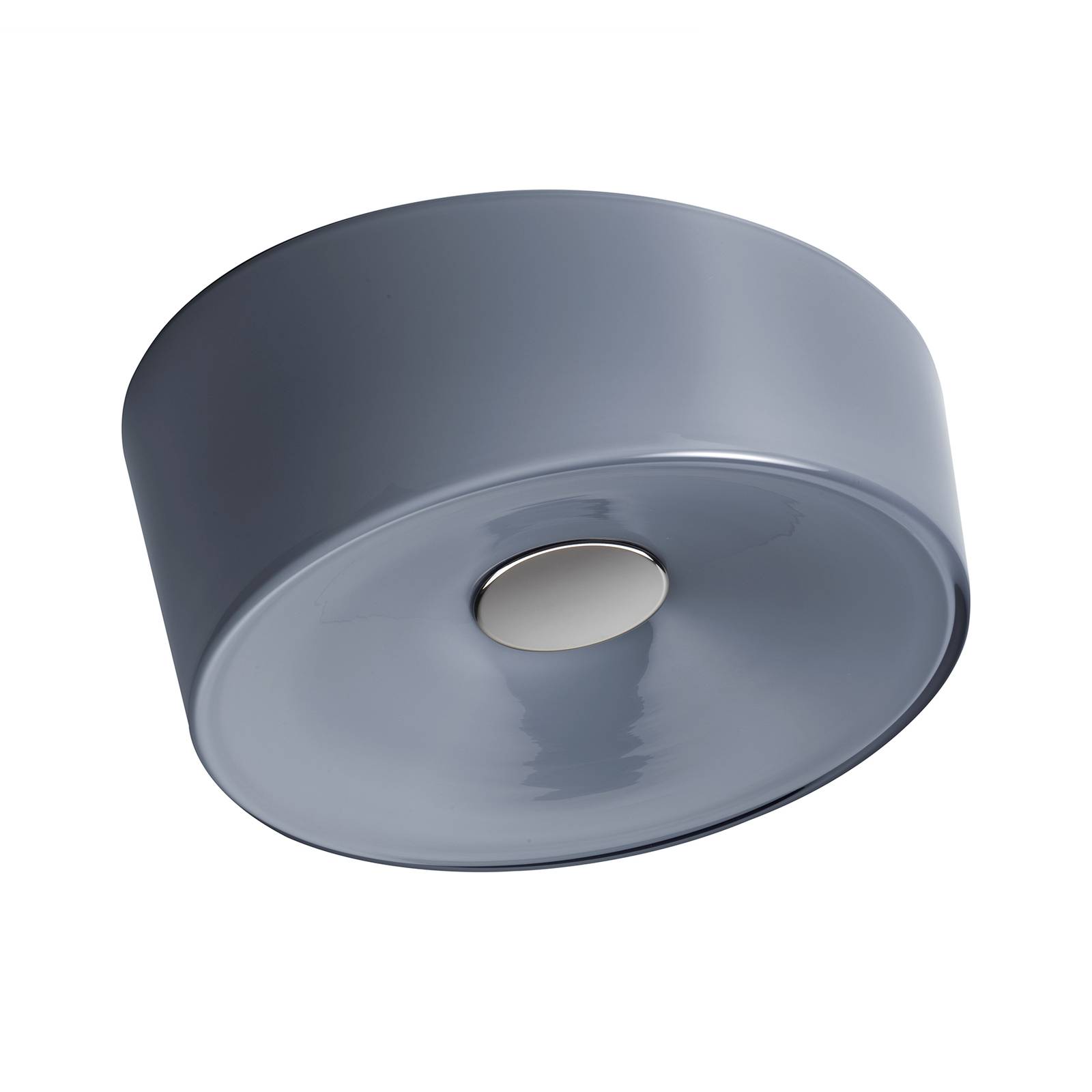 Foscarini Lumiere G9 ceiling light, Ø 34 cm, grey, for Living / Dining Room, handblown glass, metal, G9, 8 W, H: 14 cm
