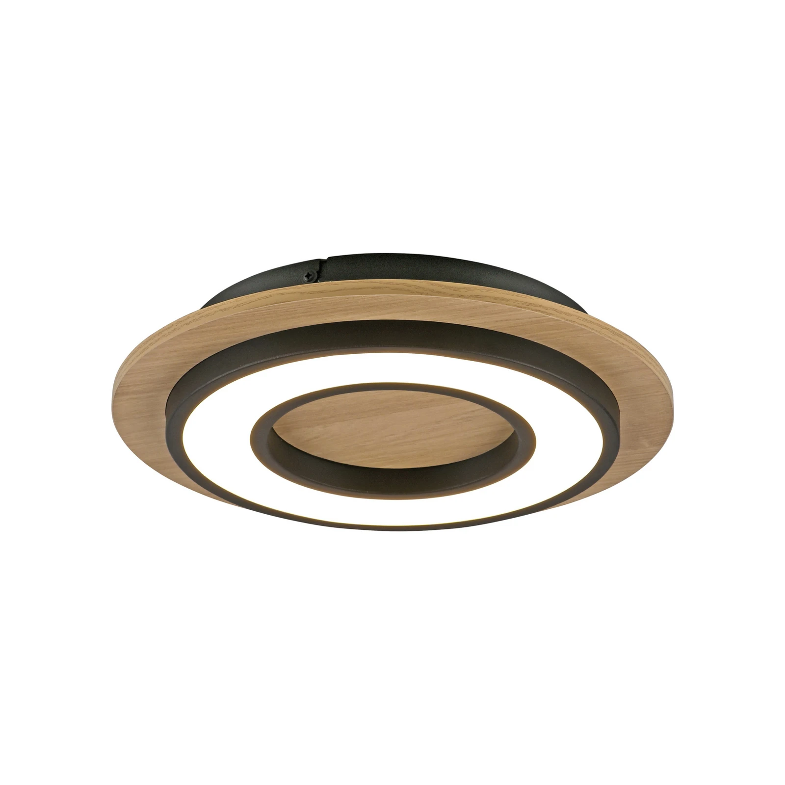 JUST LIGHT. Plafondlamp Tola, rond, hout, 3.000 K