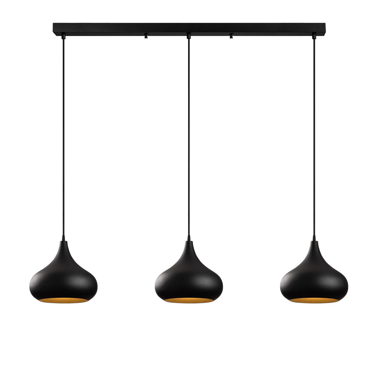 Muba pendant light, black, length 120 cm, metal