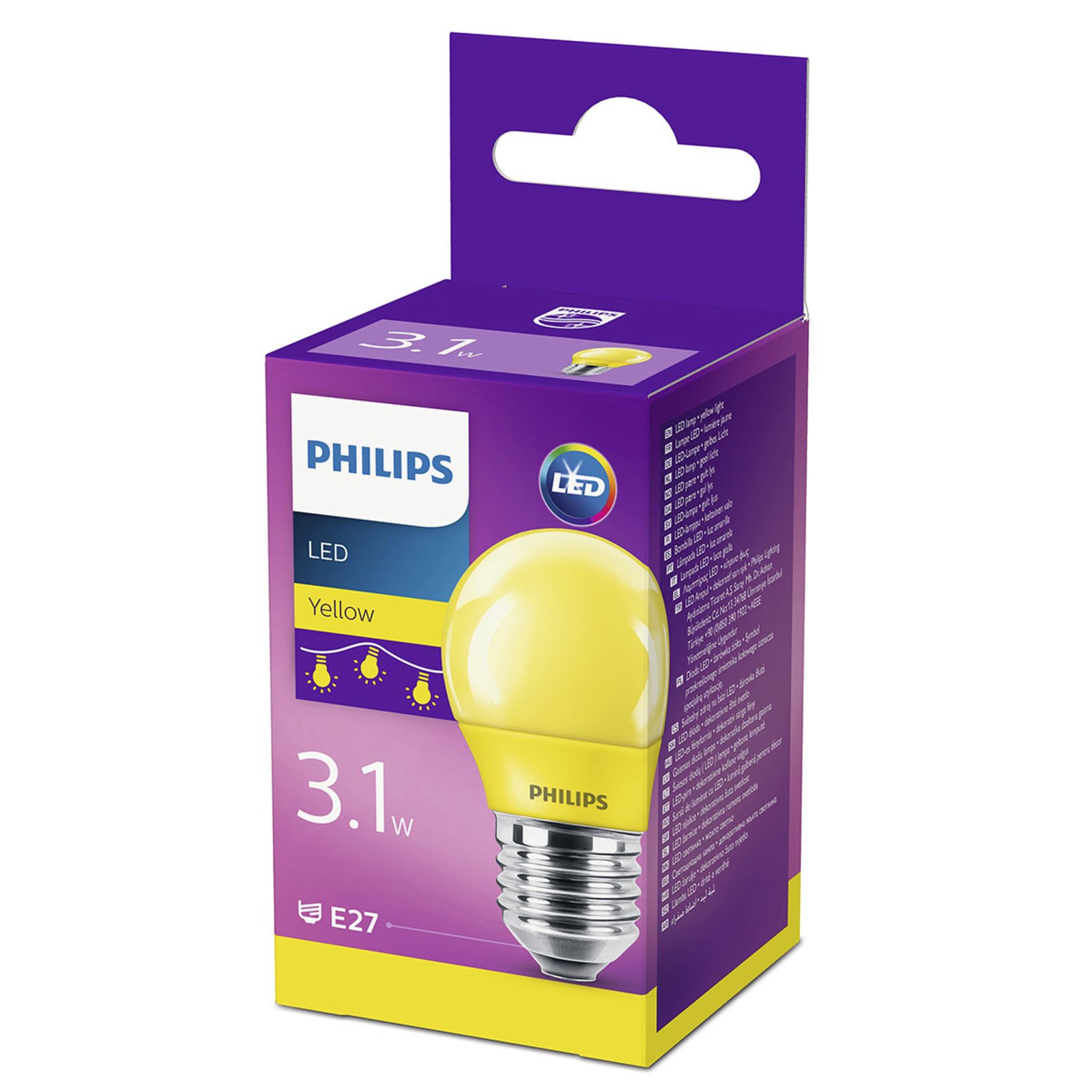 E27 P45 LED lámpa 3,1 W, sárga