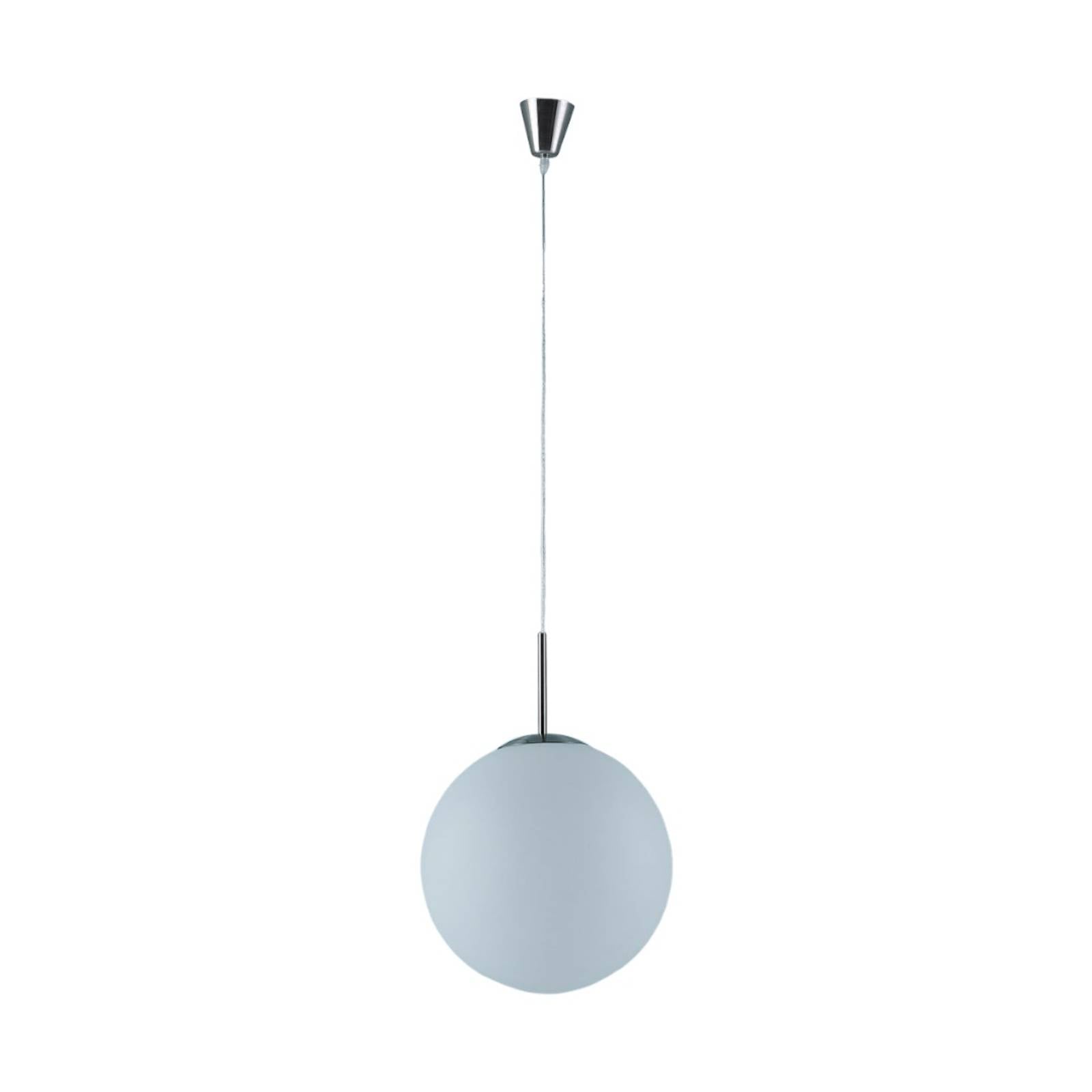 Lindby - Kugel-Hängeleuchte Marike aus Opalglas 35 cm - weiß nickel satiniert