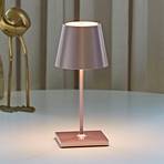 Nuindie mini LED uppladdningsbar bordslampa, USB-C, rosa, IP54, dimbar