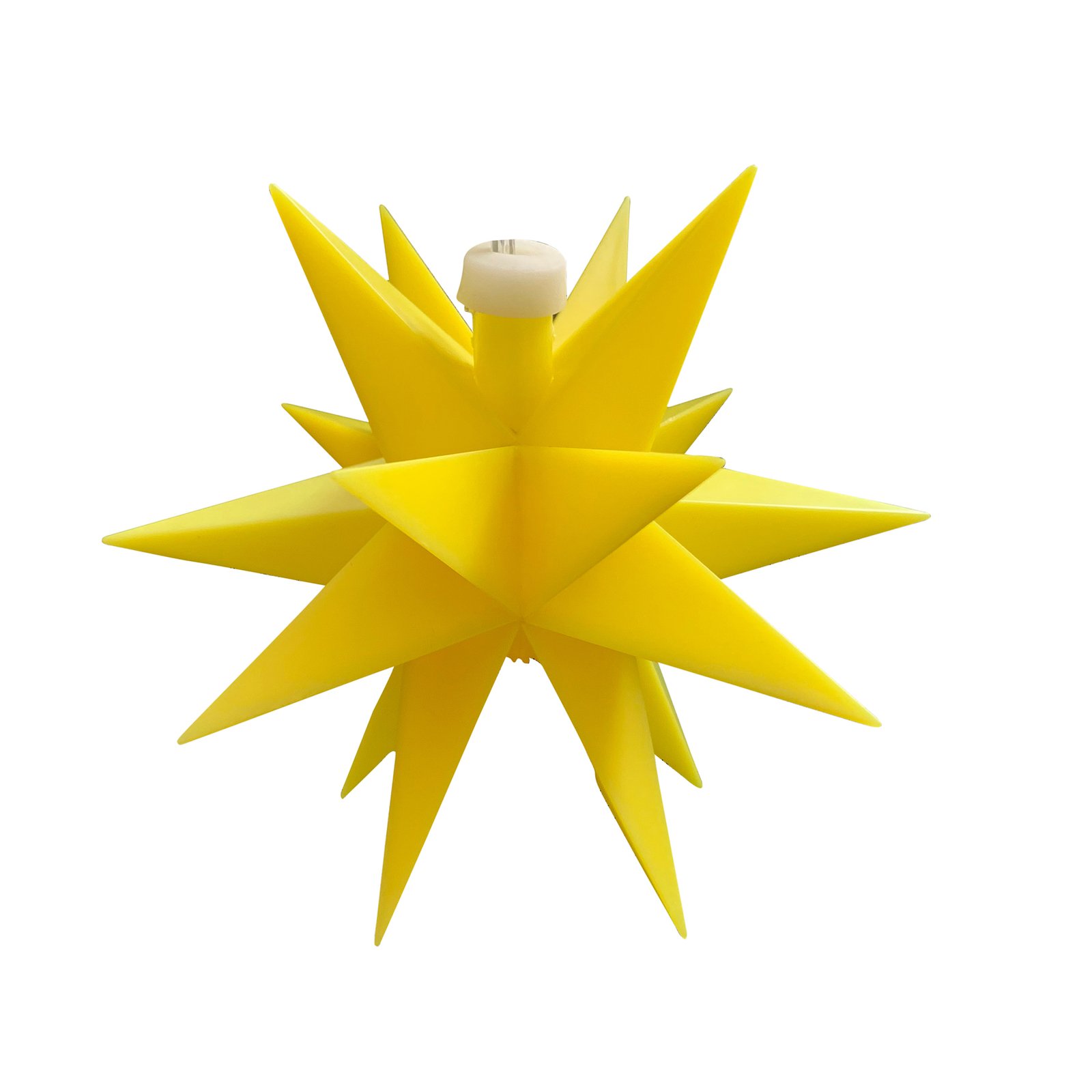 LED-stjerne inne, 18-spisser, Ø 12 cm, gul