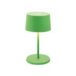 Zafferano Olivia mini 3K dobíjacia stolová lampa jablkovo zelená