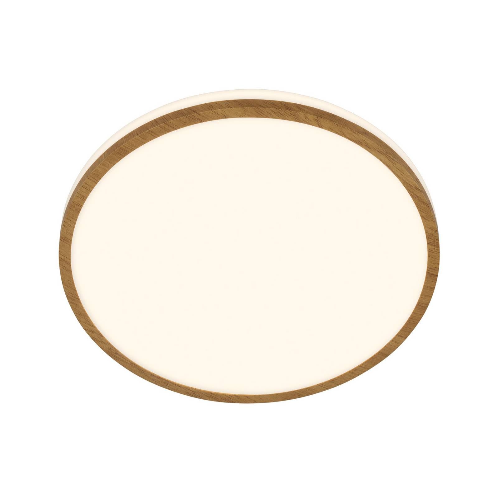 LED-Deckenleuchte Acorus, Ø 28 cm, weiß/holzfarben, IP44