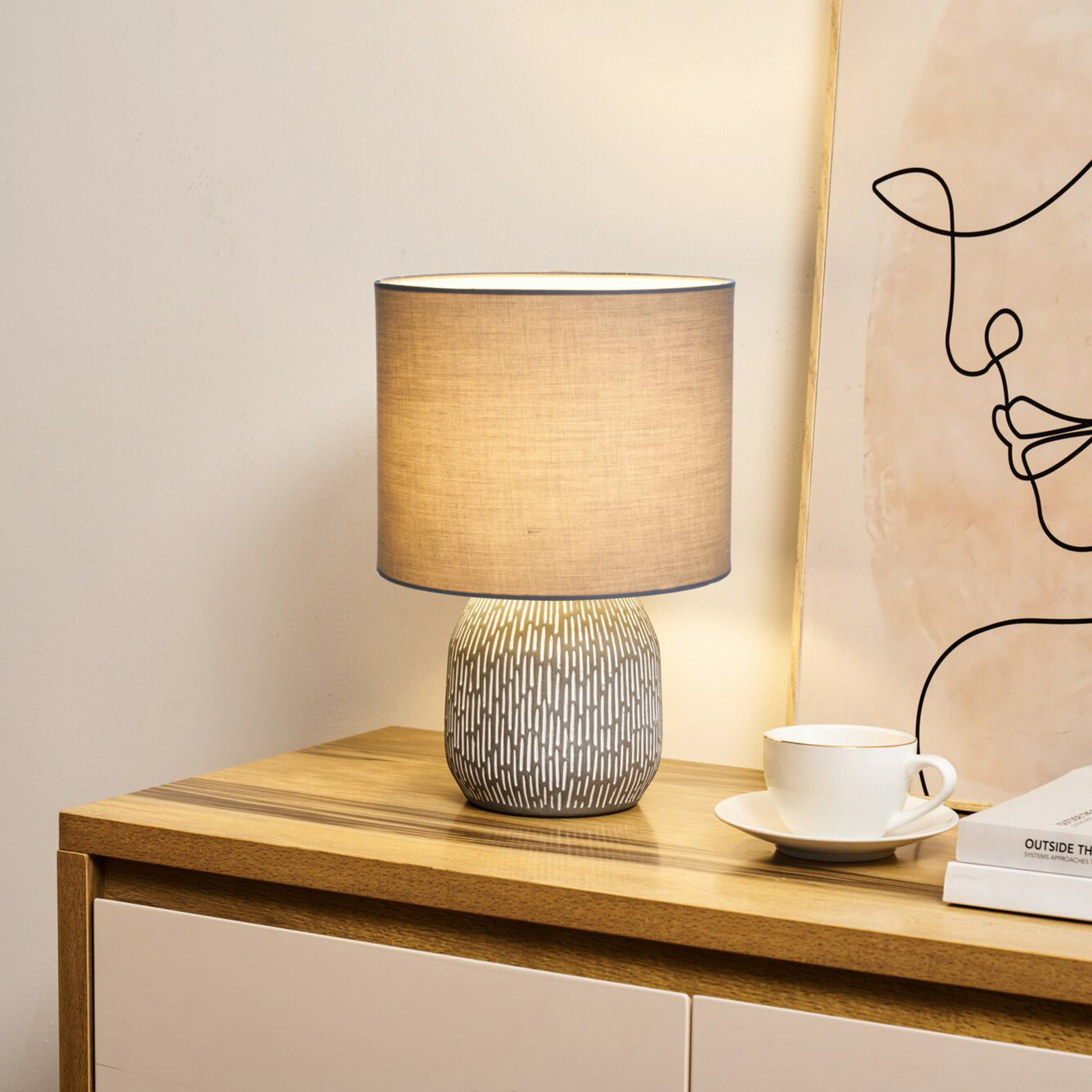 Pauleen-pöytävalaisin PLAYFUL GLIMMER, beige, korkeus 35 cm