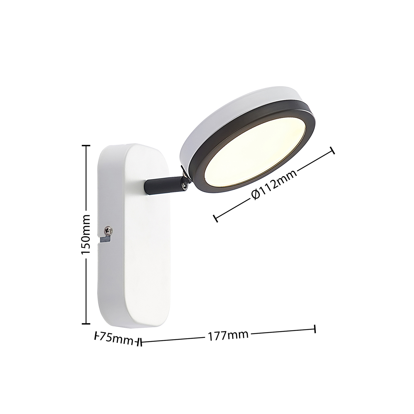 Lindby Vesim reflektor LED, biały, 1-punktowy