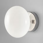 Dolce wall light, chrome/white lampshade