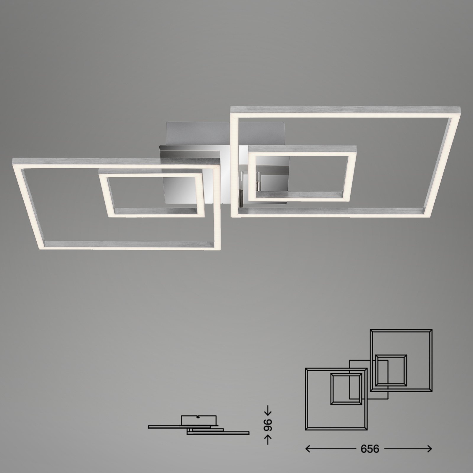 LED-Deckenleuchte Frames 2 kleine/2 große Quadrate
