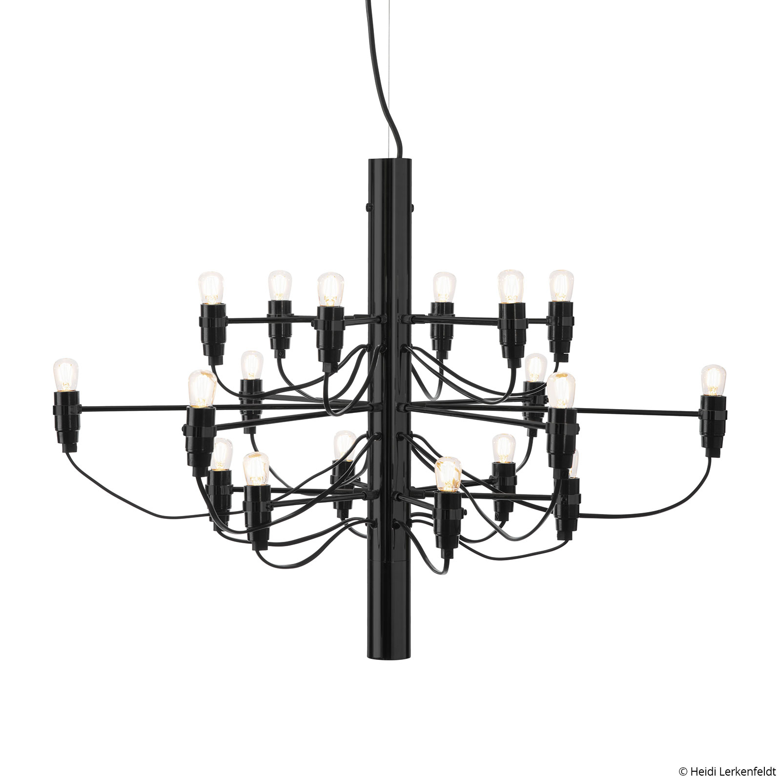 FLOS 2097/18 Kronleuchter LED gefrostet, schwarz