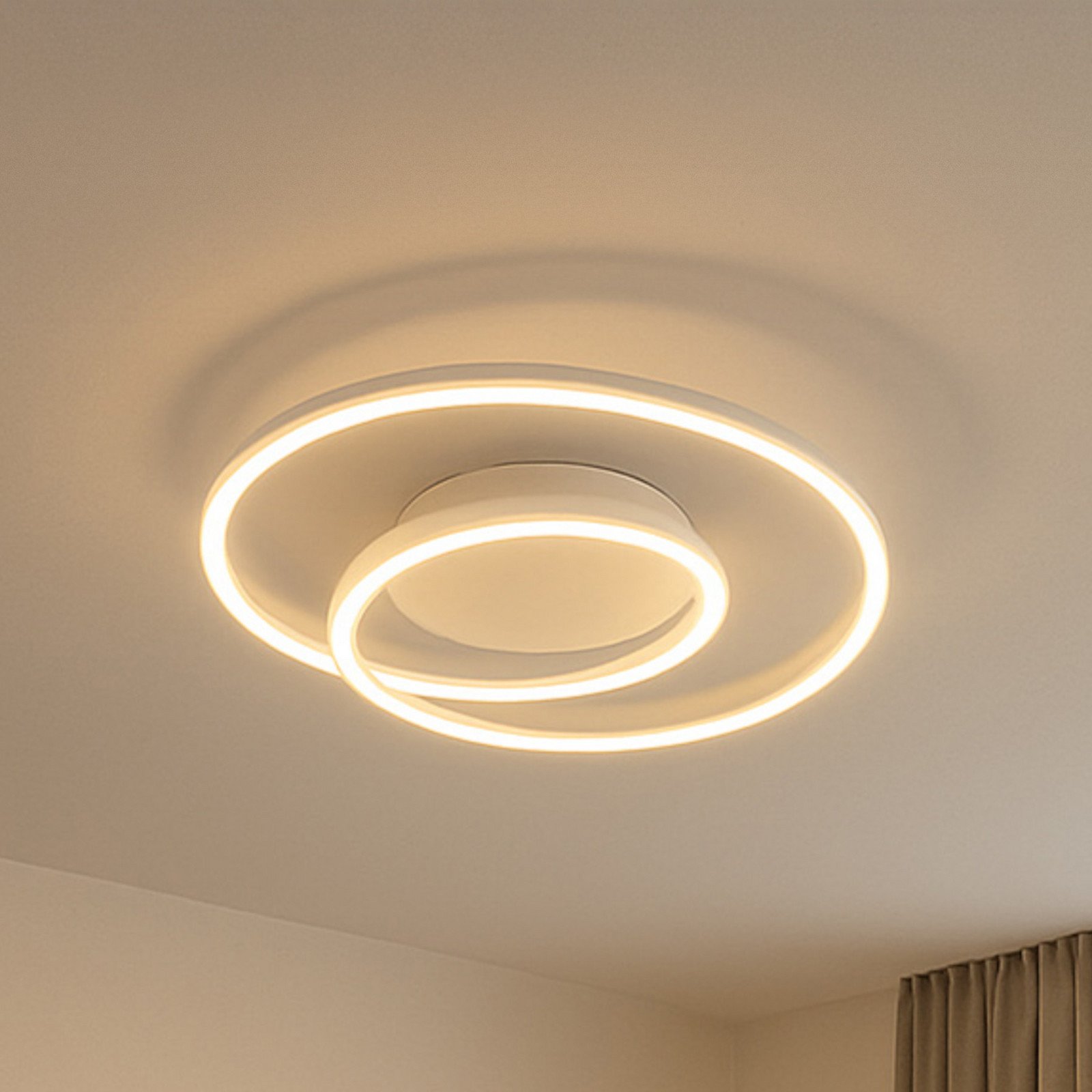 FISCHER & HONSEL Plafonieră LED HOLY nisip Ø 49 cm telecomandă CCT dimabil - Camera de zi / sufragerie - Modern - creme - Metal