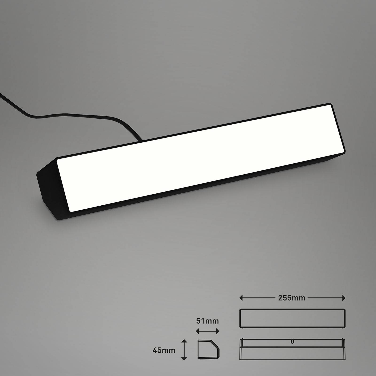 Levně LED nástěnná stěrka Muro S, CCT, RGB, stmívatelná, černá