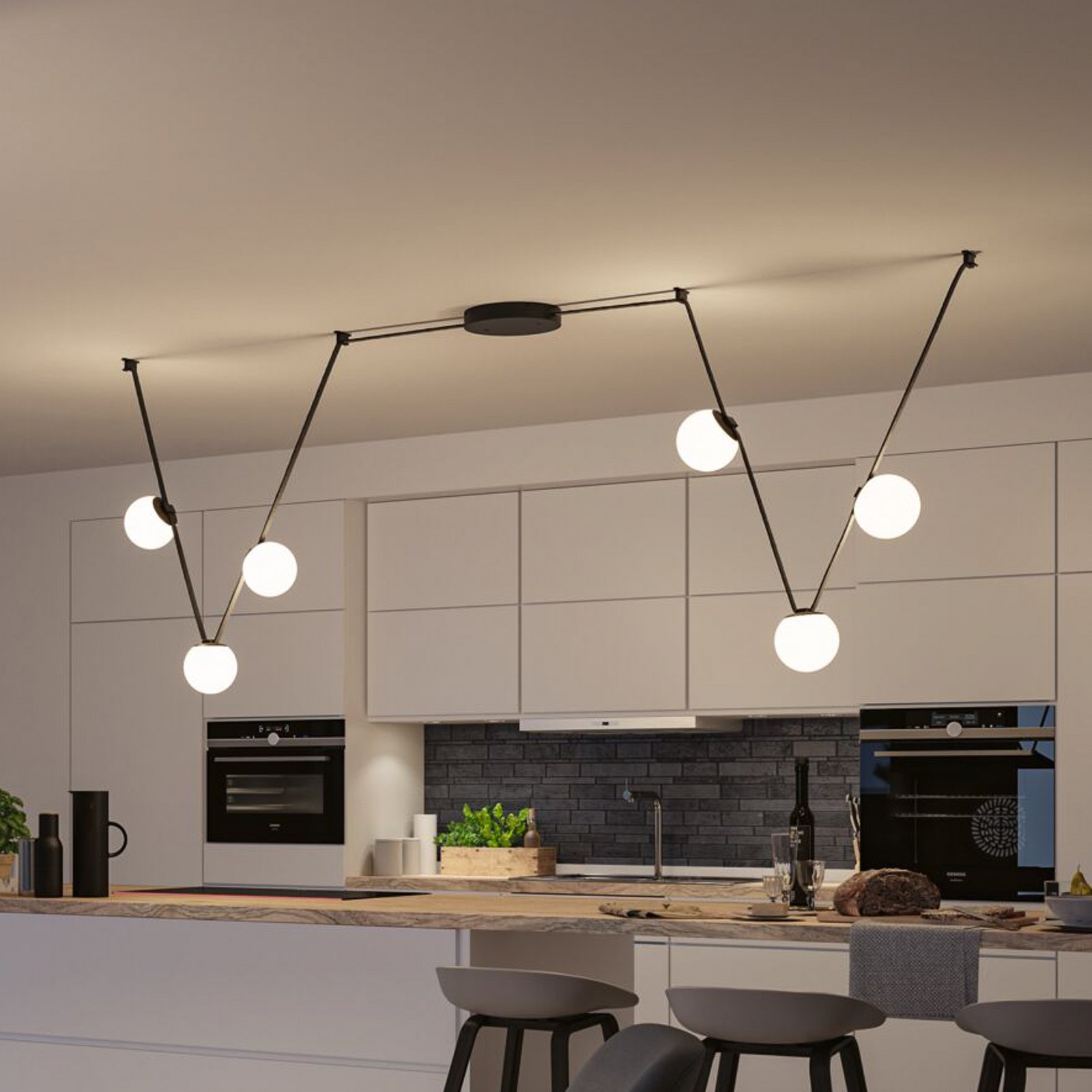 Paulmann ULine LED obesna svetilka Ball, bela/črna, 3.000 K