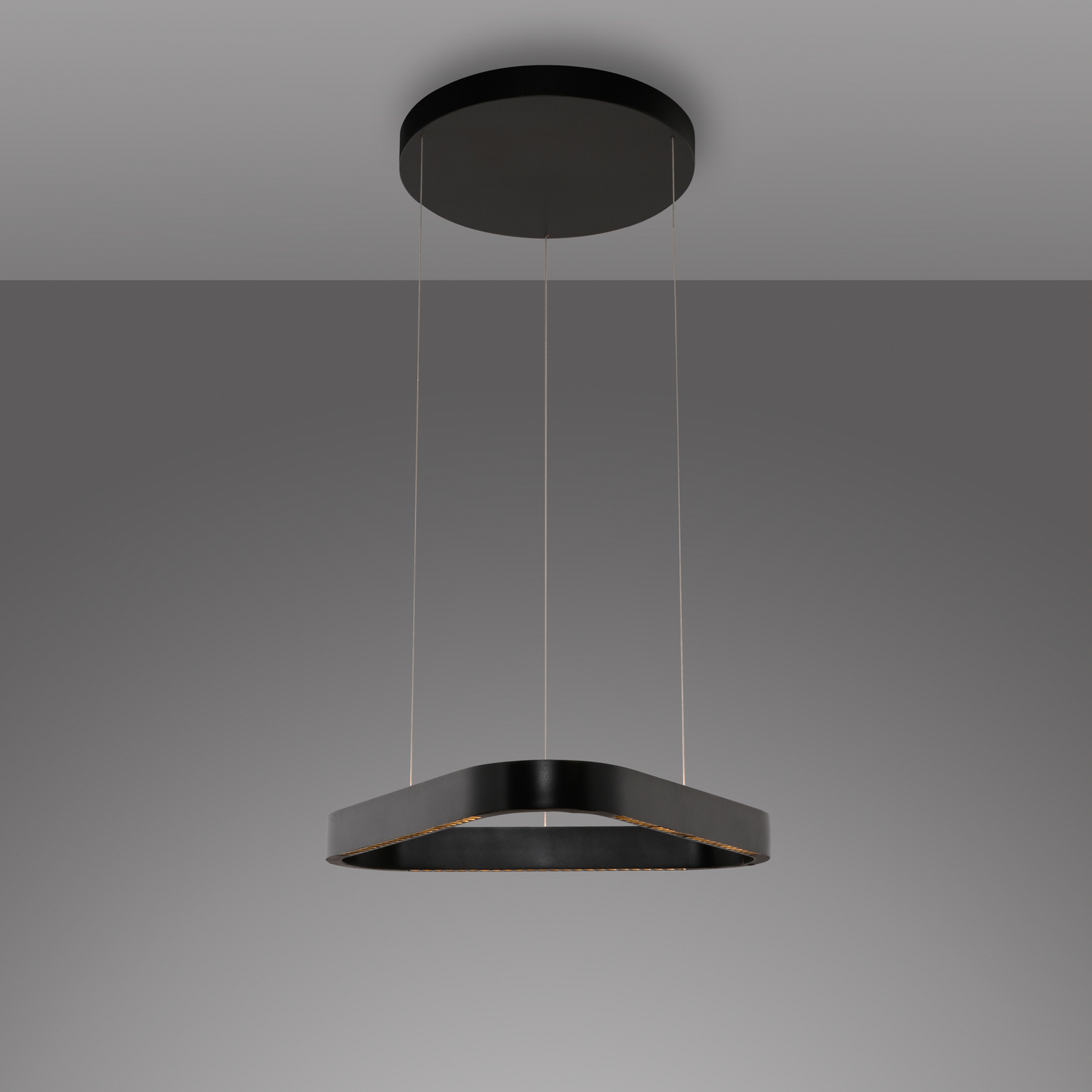 Lámpara colgante LED Q-Stretto de Paul Neuhaus, negra, 60 cm