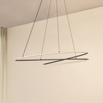 Lucande LED-hänglampa Gavril, 100 cm, svart, dimbar