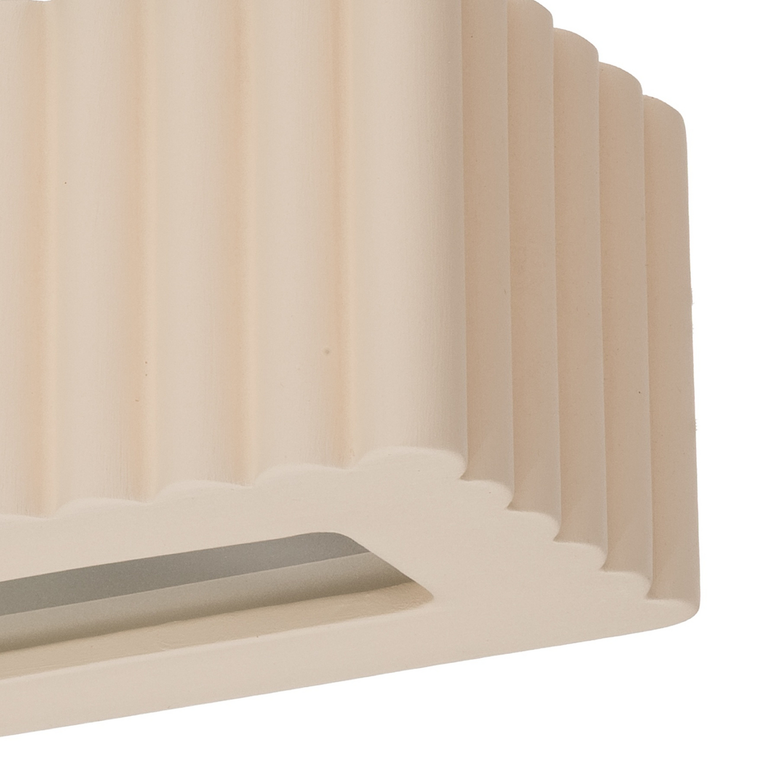 Rigata-seinävalaisin, beige, keraaminen, pituus 34 cm, valo ylös/alas Rigata-seinävalaisin, beige, keraaminen, pituus 34 cm, valo ylös/alas