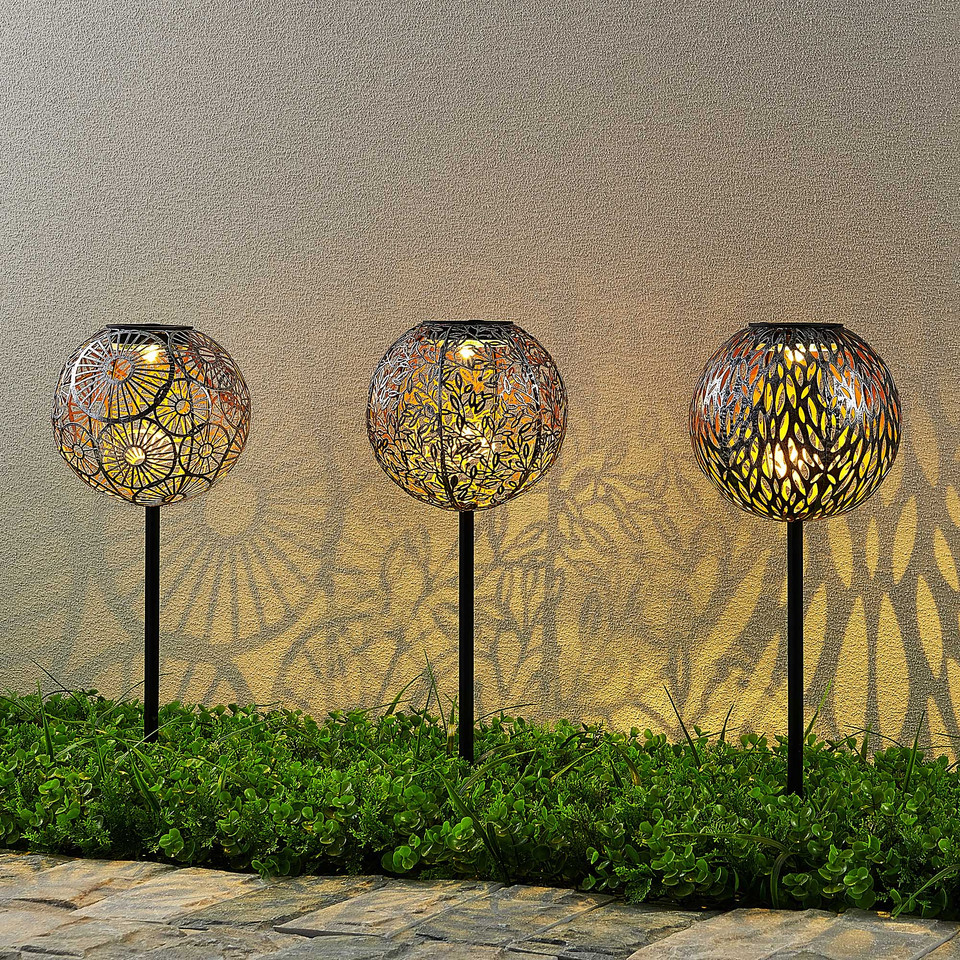 Lindby Vilani LED Solcelle Trädgårdslampa 3 pcs., grå från Lindby