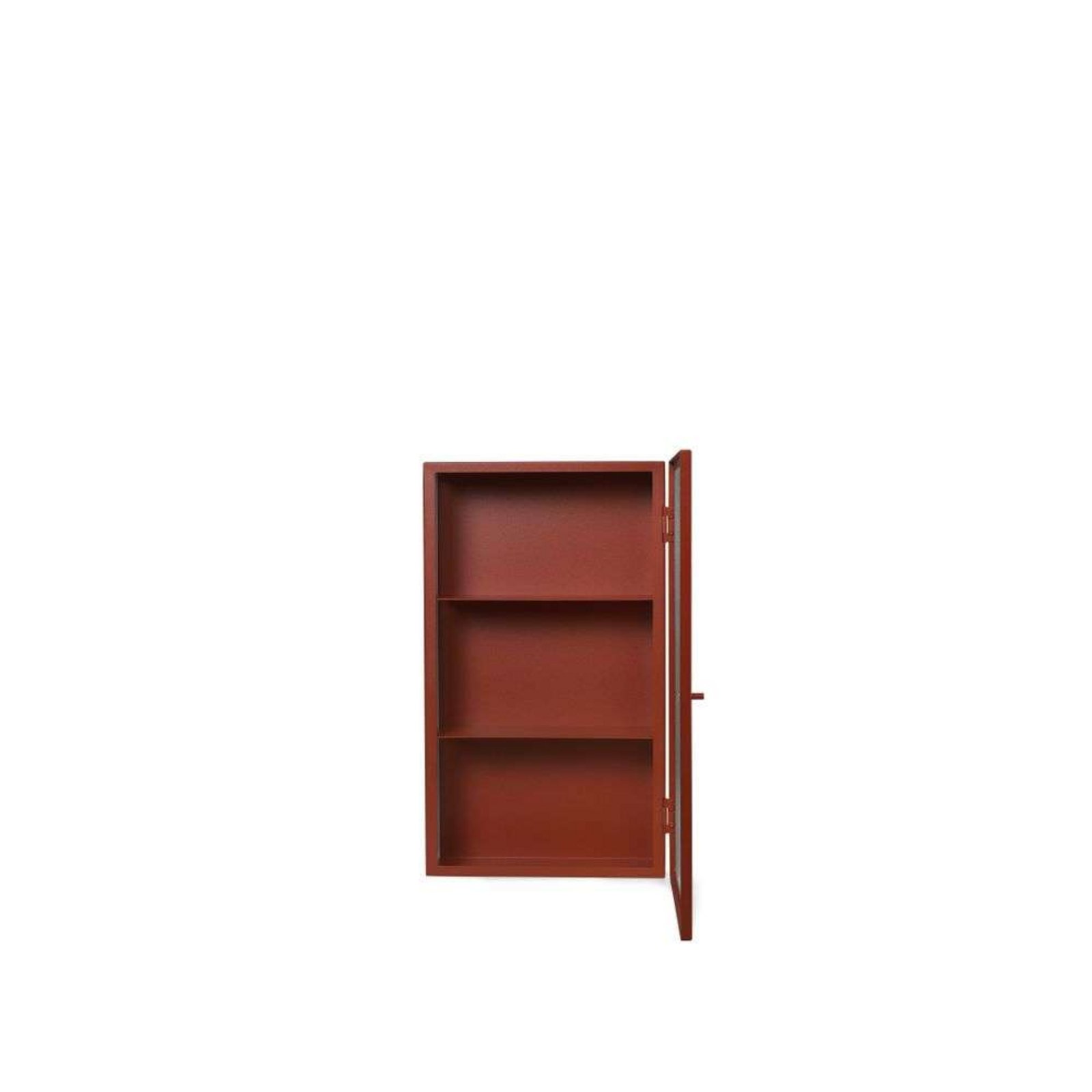 Haze Wall Cabinet Reeded Glass Oxide Red - ferm LIVING