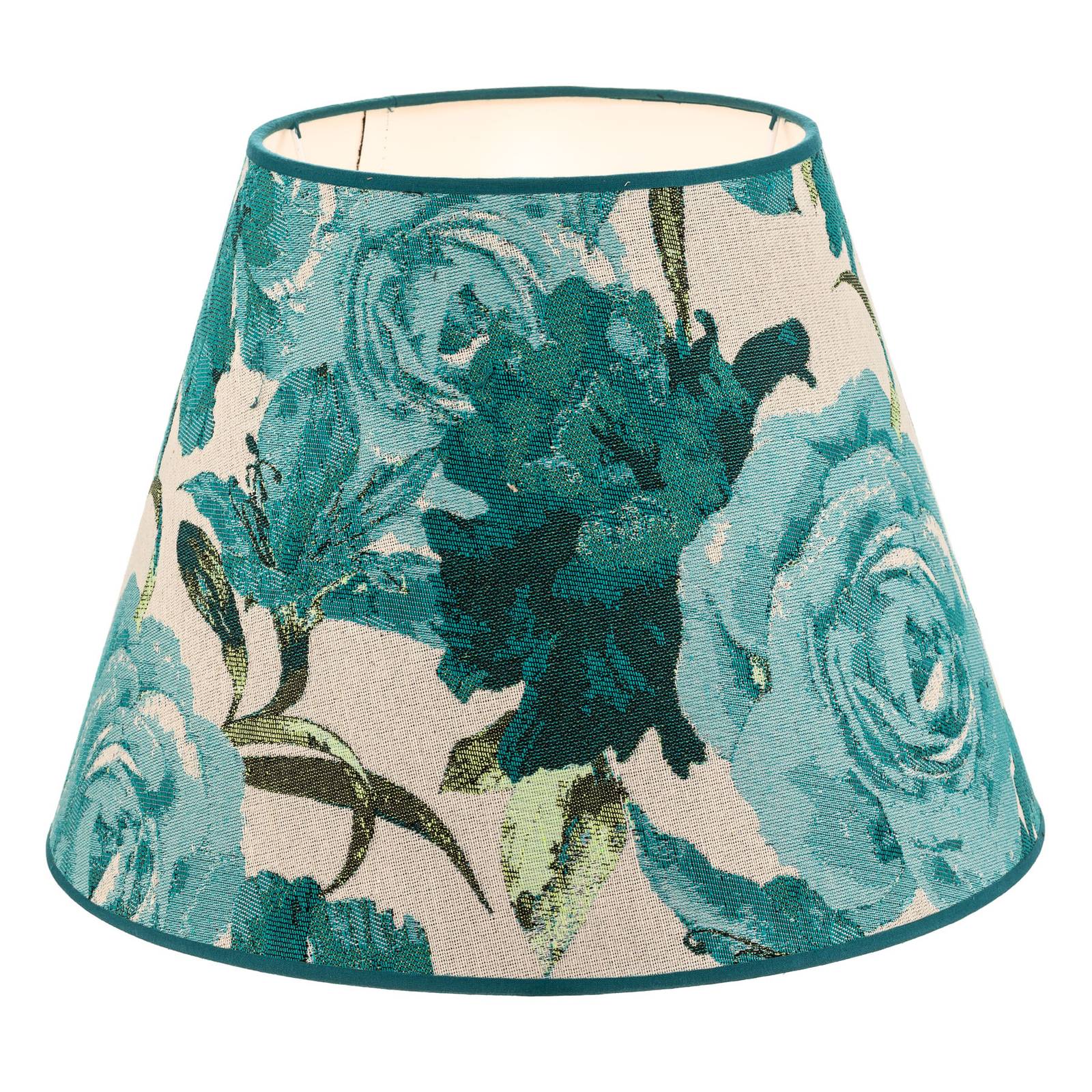 Levně Stínidlo na lampu Sofia 26 cm, květiny tyrkysová