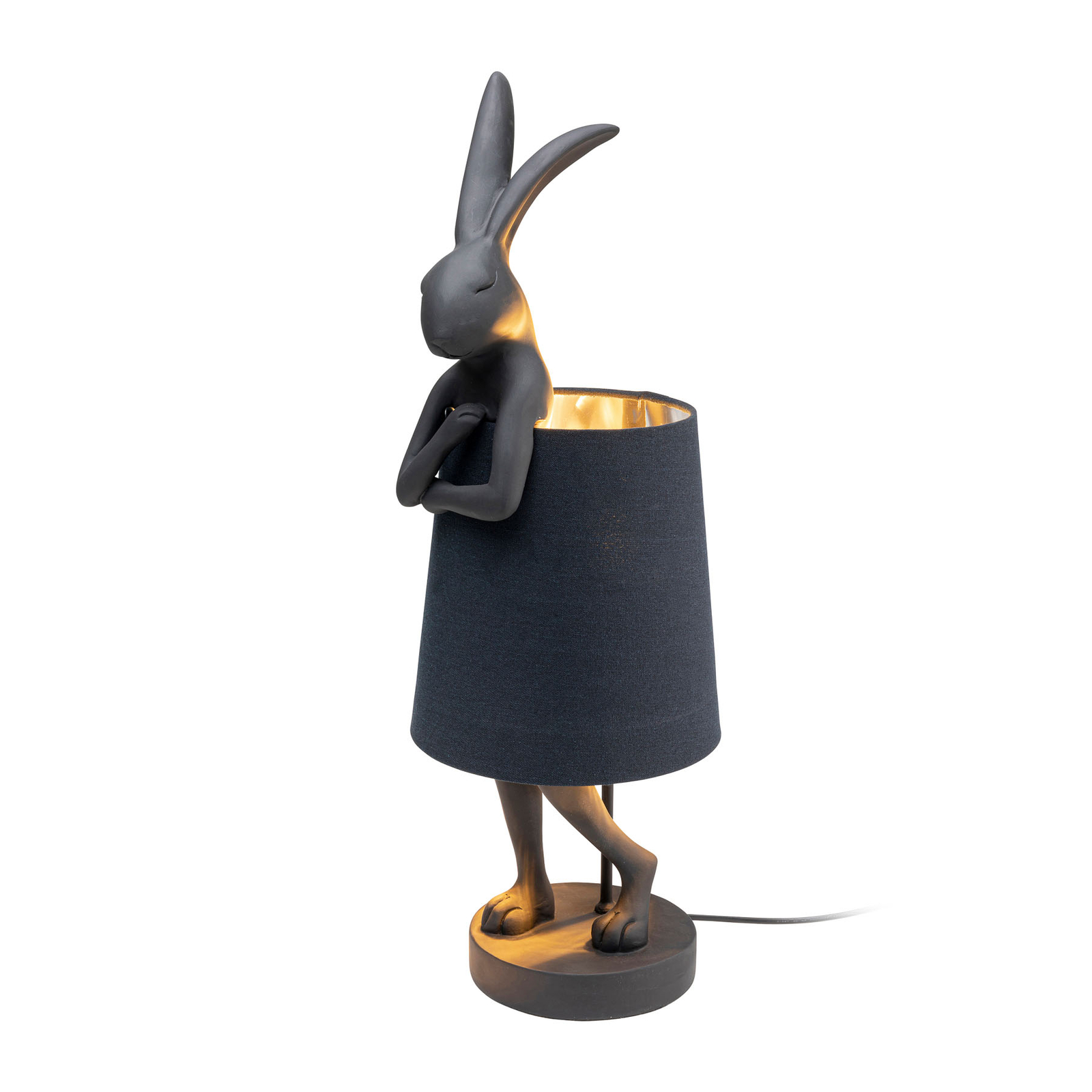 KARE Animal Rabbit Tischlampe schwarz/innen silber