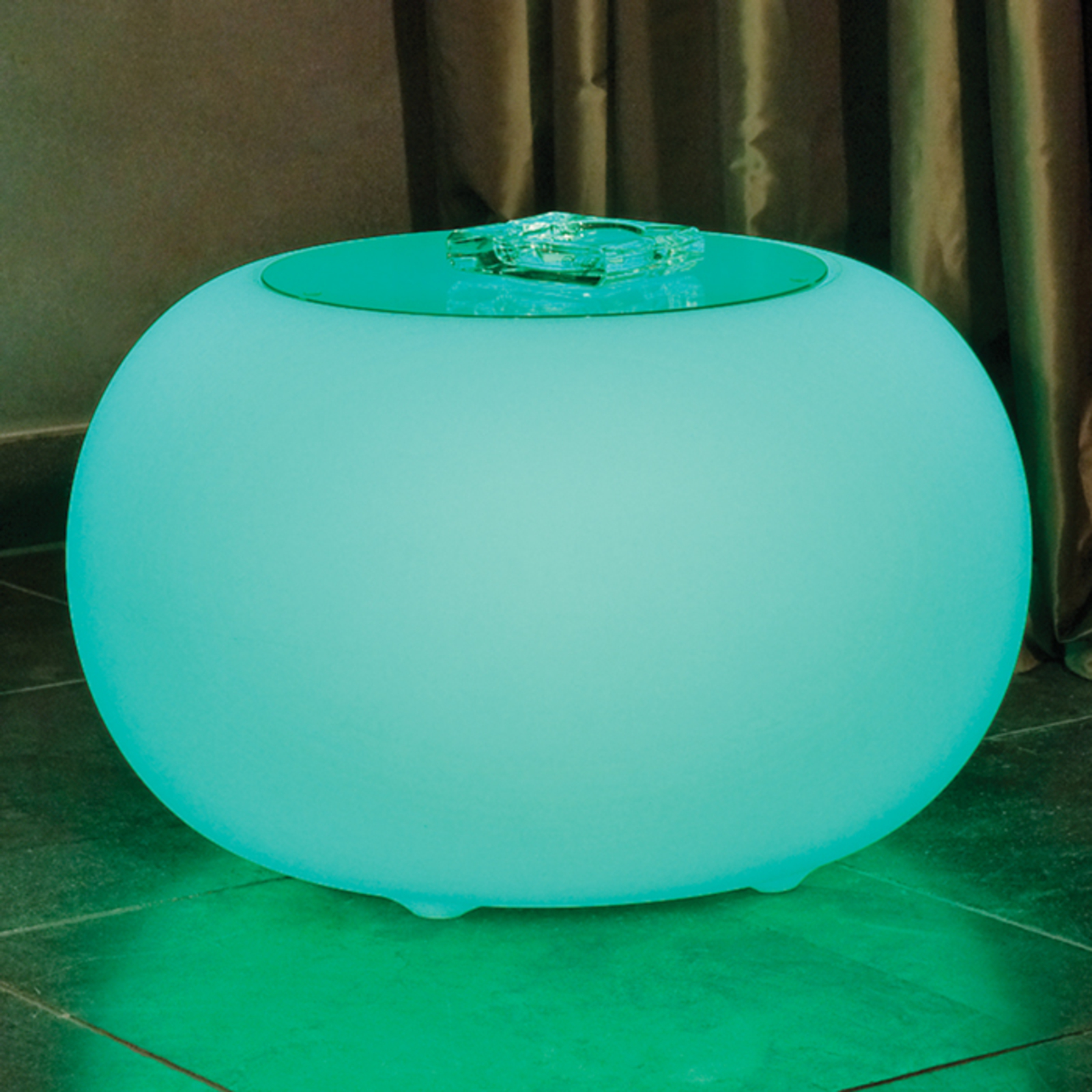 Moree Bubble LED BATTERY Outdoor table with glass panel, for Living / Dining Room, plastic, 4 W, energy efficiency: A+, H: 41 cm