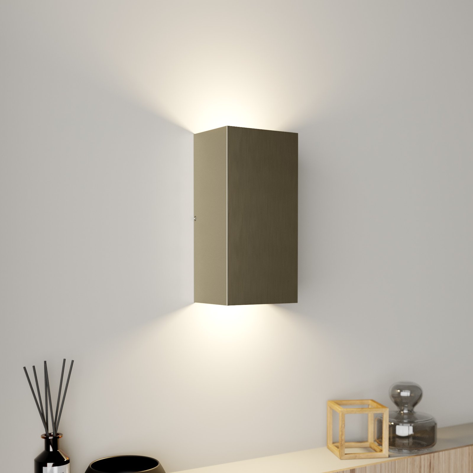 Rothfels Hashira LED-vegglampe, matt nikkel, 7 cm